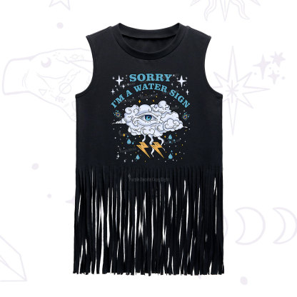 Purplehecate Sorry I'm A Water Sign Fringe Tank Top