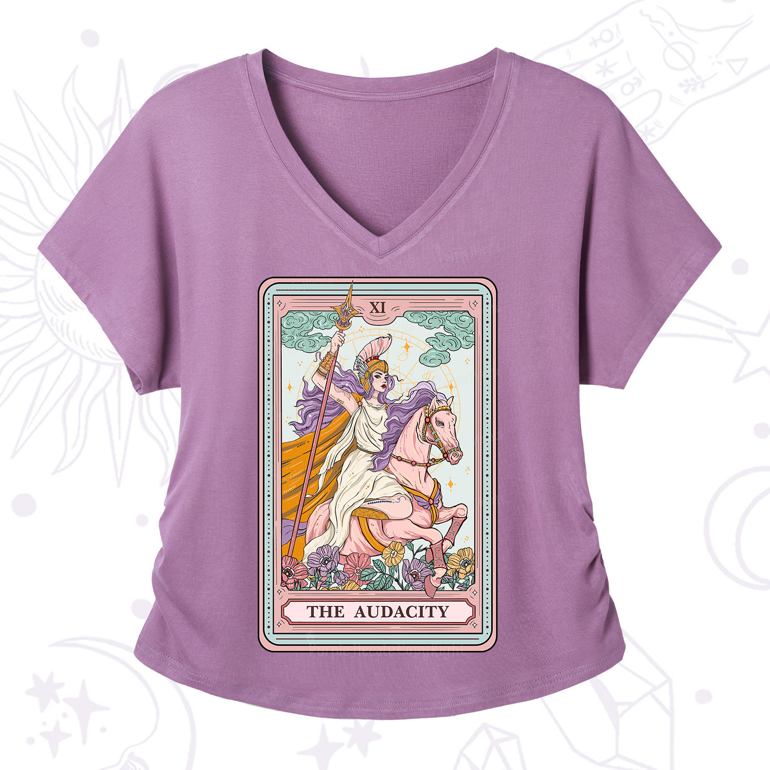 Purplehecate The Audacity Tarot Card V-Neck T-Shirt