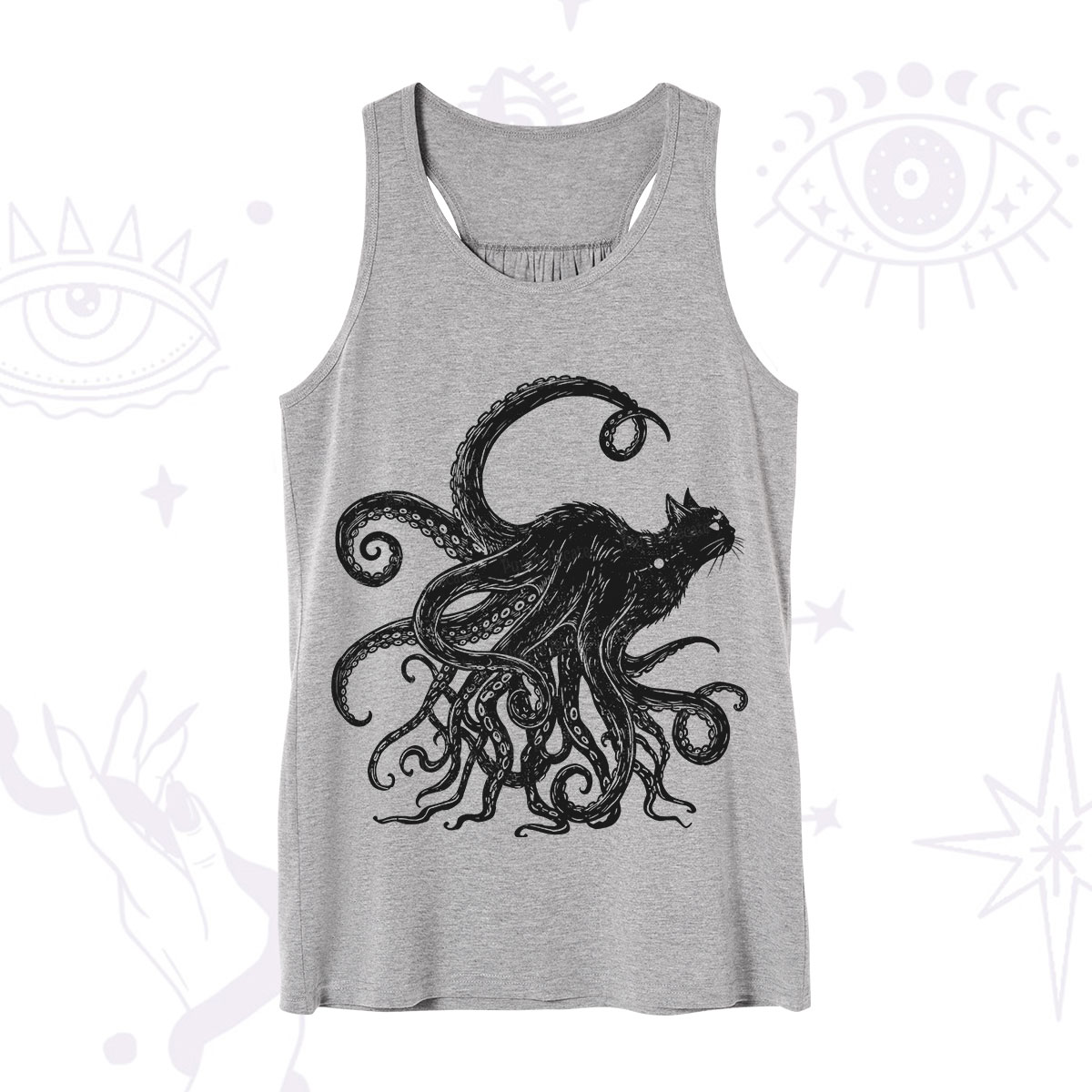Purplehecate Black Cat with Octopus Tentacles Tank