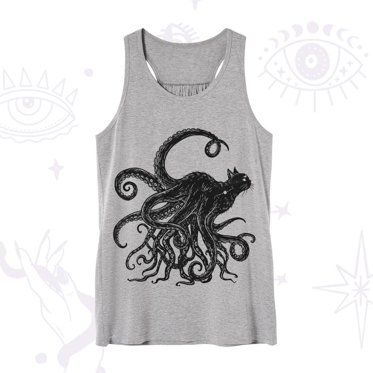 Purplehecate Black Cat with Octopus Tentacles Tank