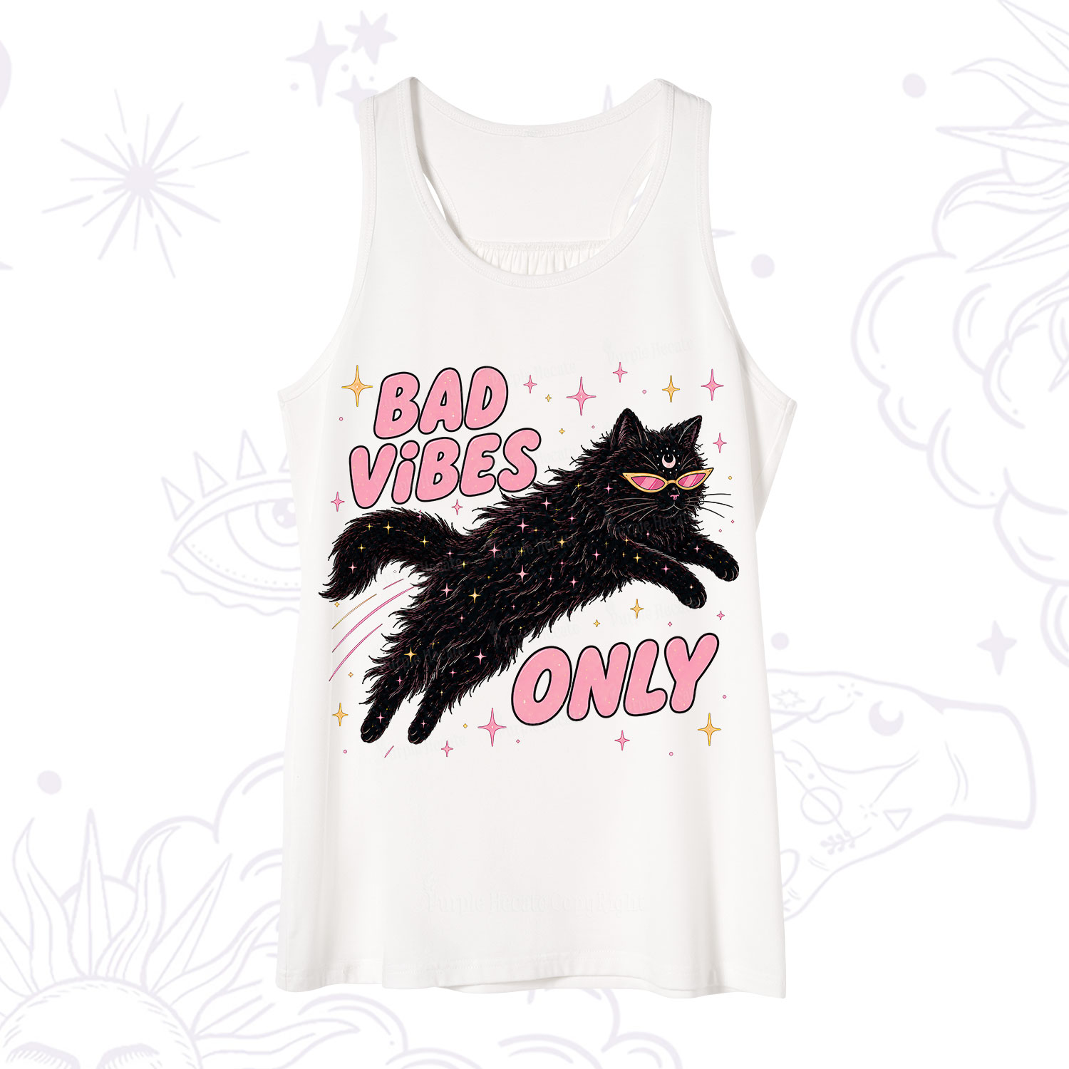 Purplehecate Black Cat Vibes Only Tank