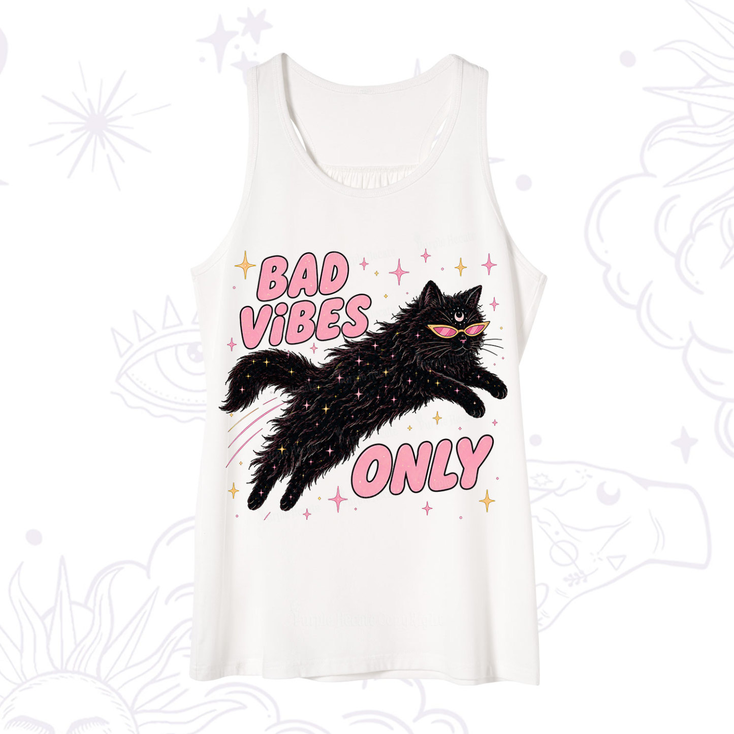 Purplehecate Black Cat Vibes Only Tank