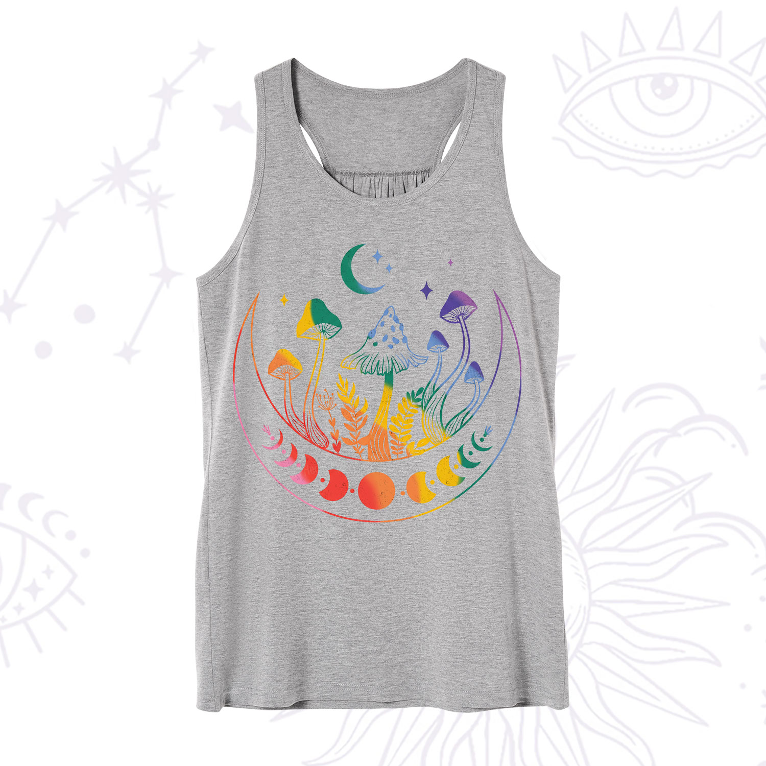 Purplehecate Pride Mushroom Rainbow Tank
