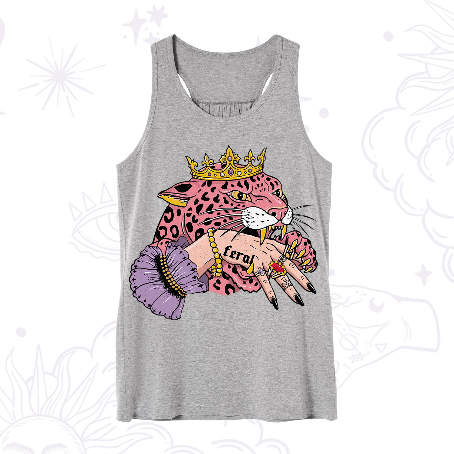 Purplehecate Feral Queen Pink Leopard Tank