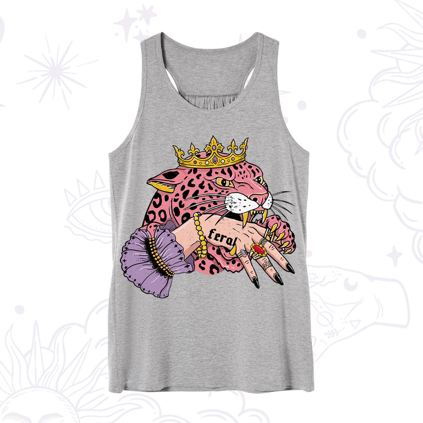 Purplehecate Feral Queen Pink Leopard Tank