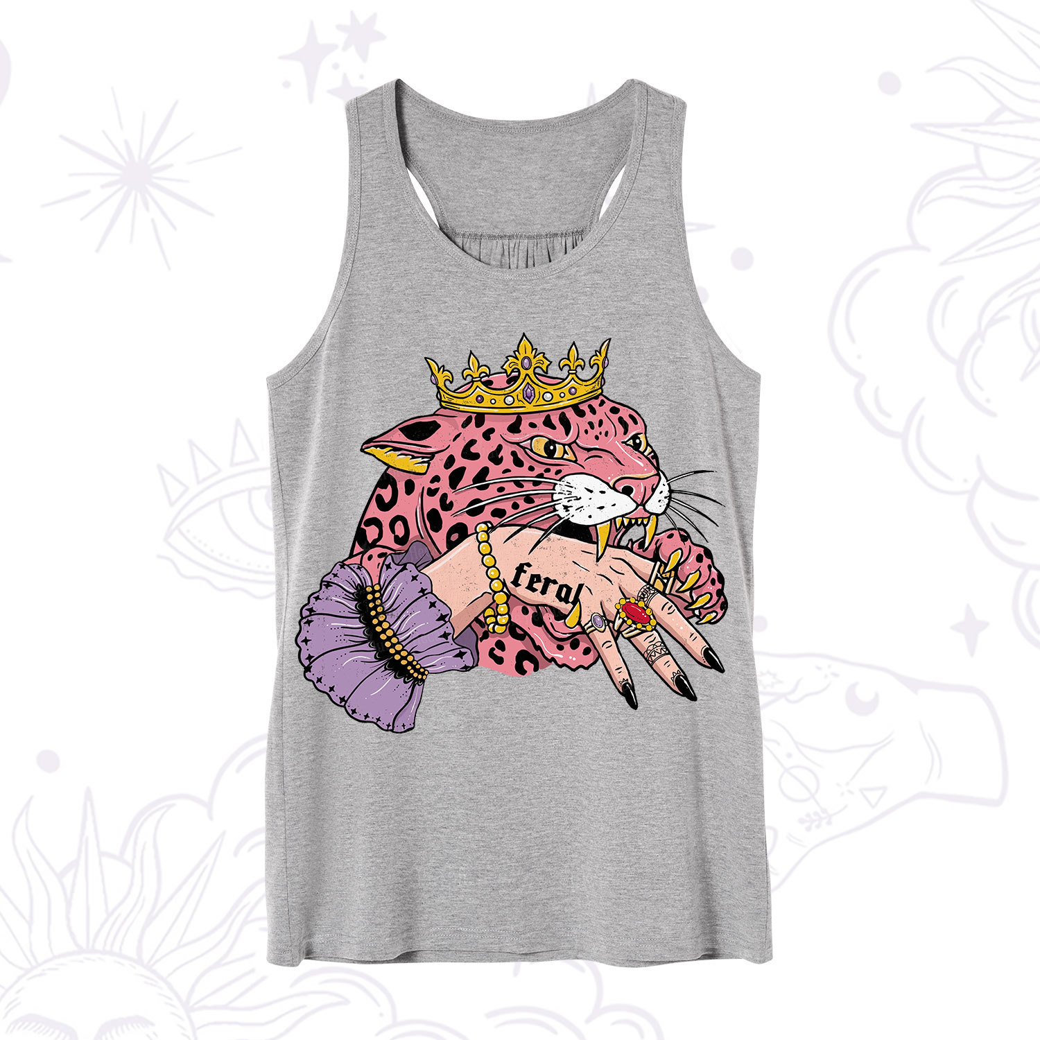 Purplehecate Feral Queen Pink Leopard Tank