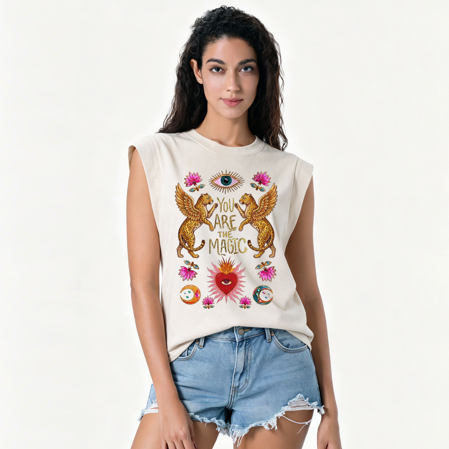 Purplehecate Vintage Tiger You Are The Magic Vintage Washed Tank