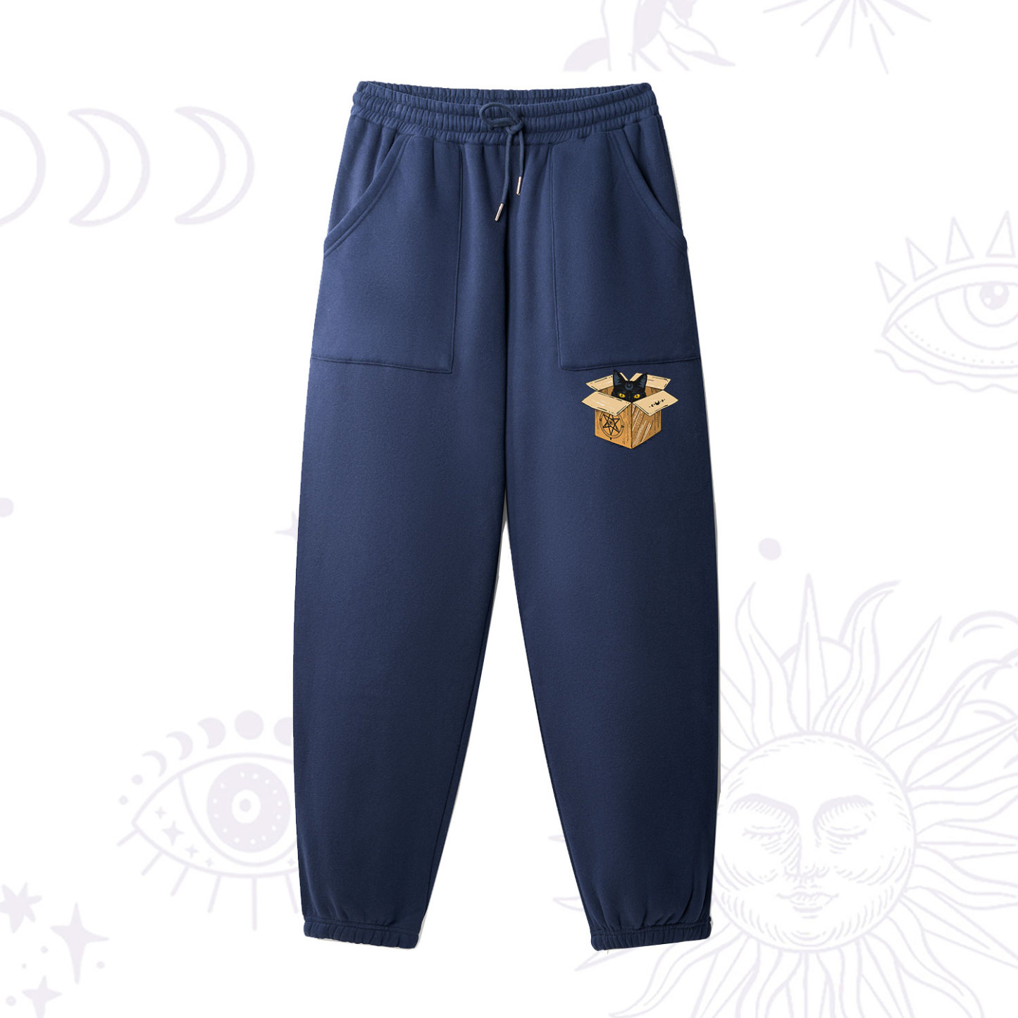 Purplehecate The Hermit Cat Tarot Card Fleece Sweatpants