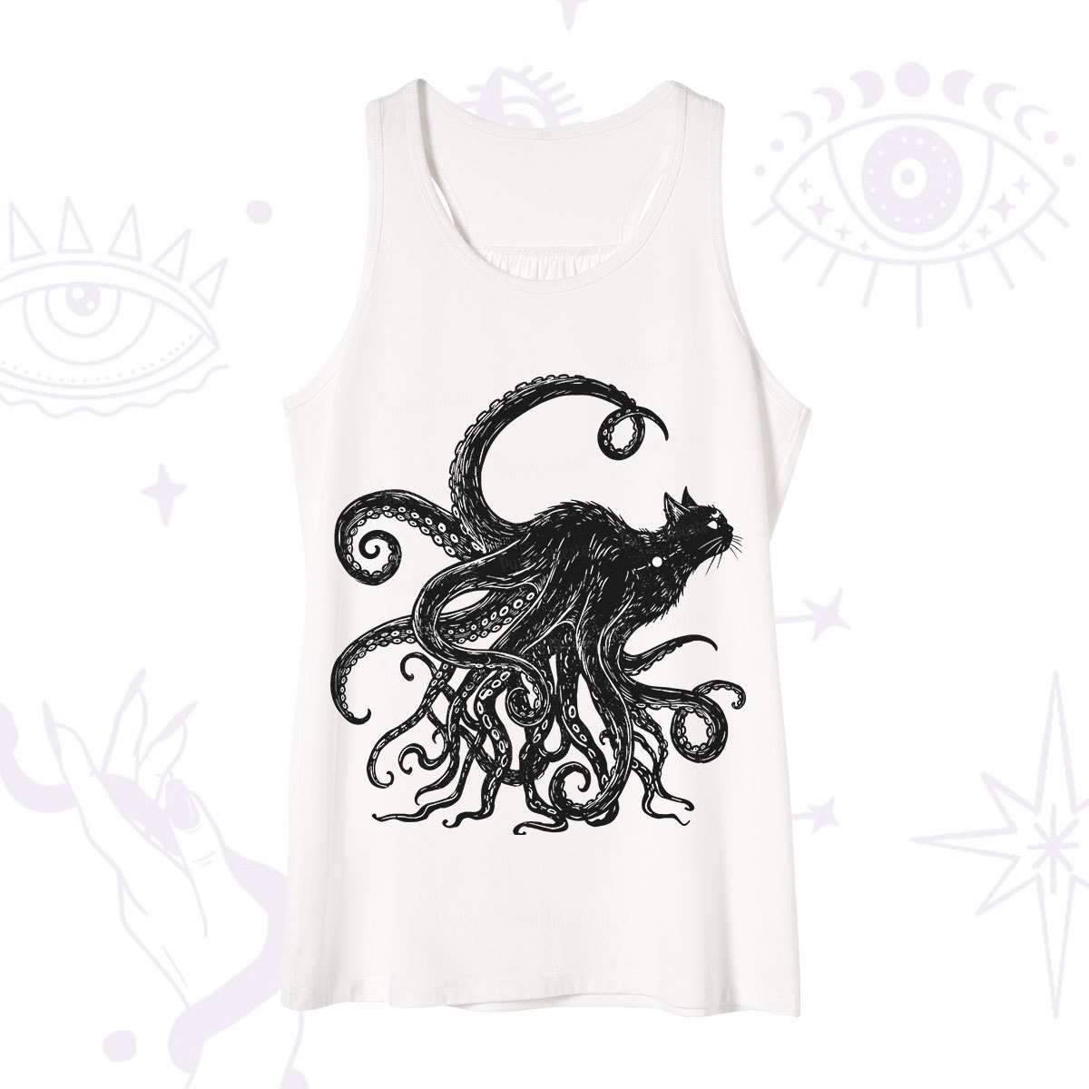 Purplehecate Black Cat with Octopus Tentacles Tank