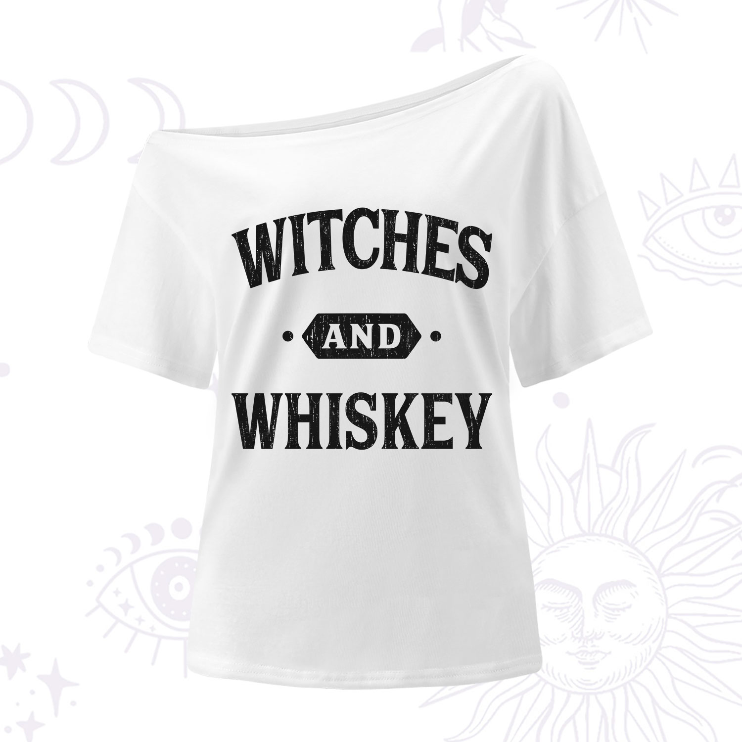 Purplehecate Witches and Whiskey One Shoulder T-Shirt