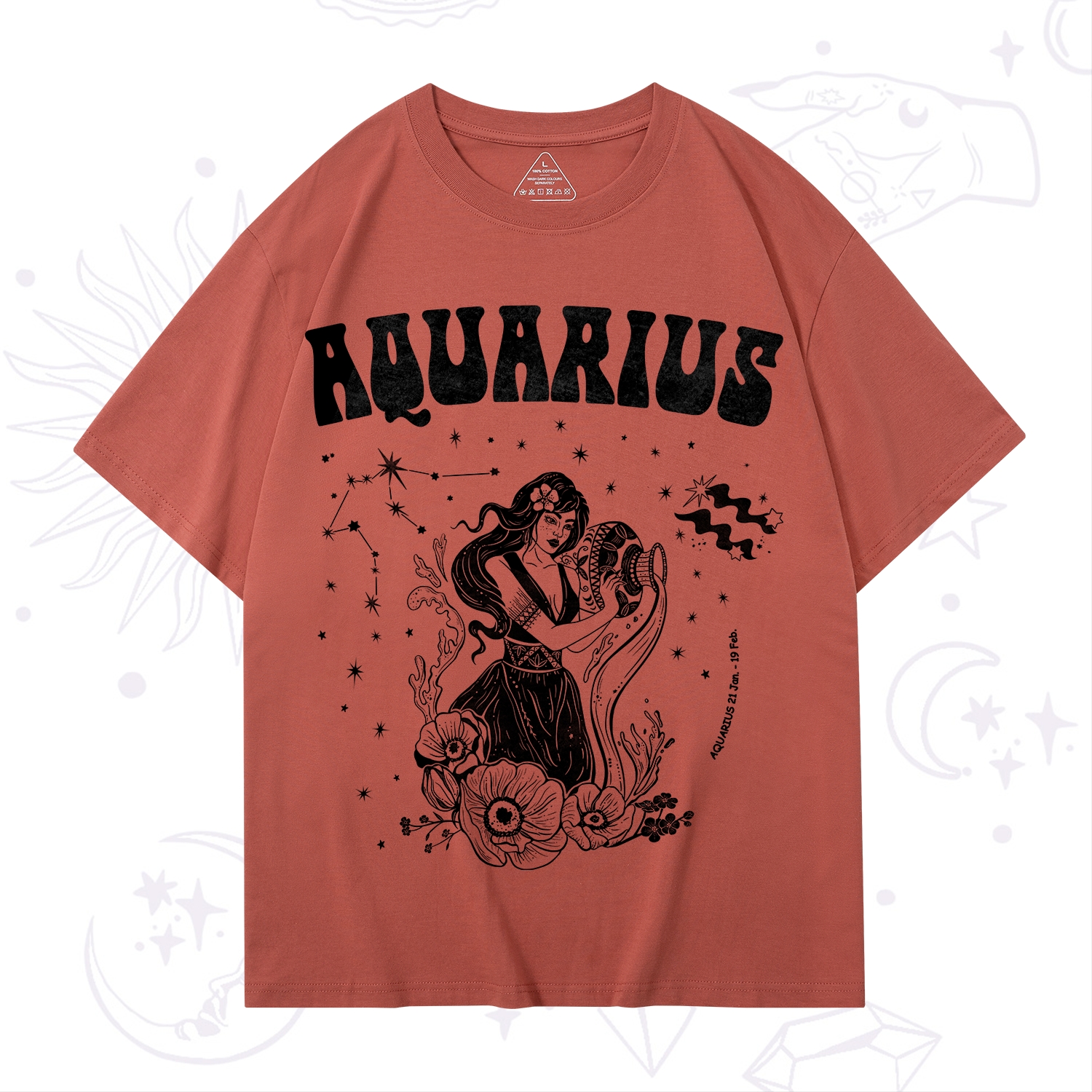 Purplehecate Aquarius Zodiac Glyphs T-Shirt