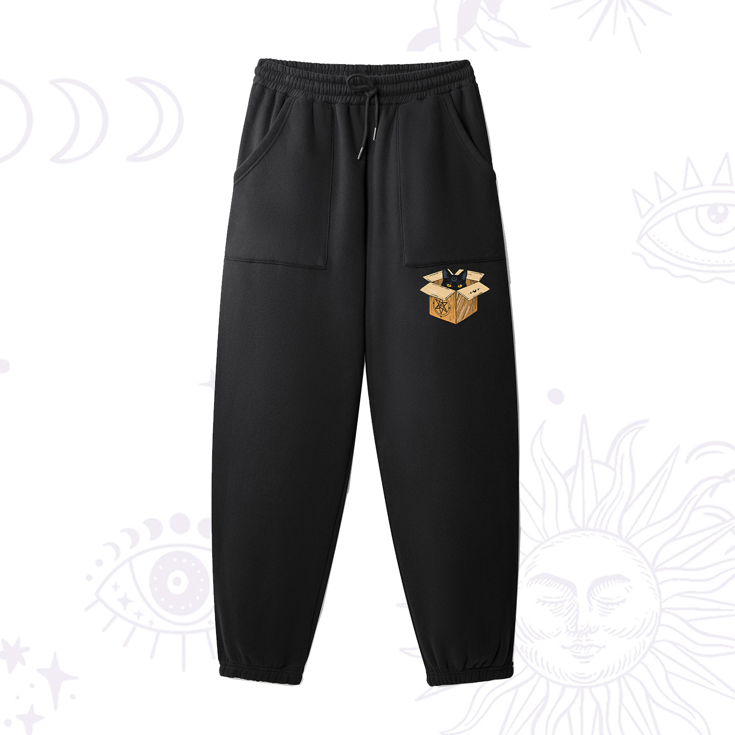 Purplehecate The Hermit Cat Tarot Card Fleece Sweatpants