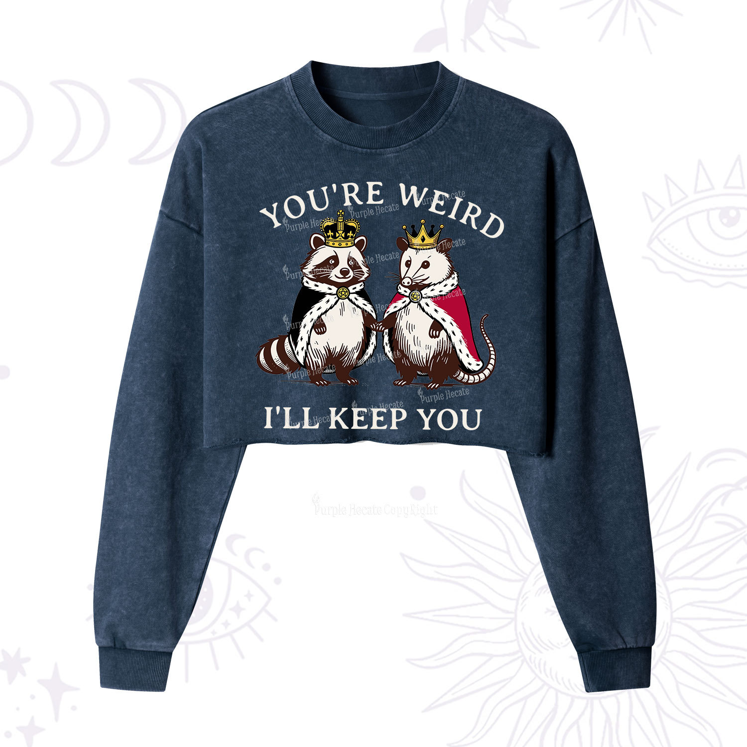 Purplehecate You're Weird I'll Keep You Cropped Washed Sweatshirt