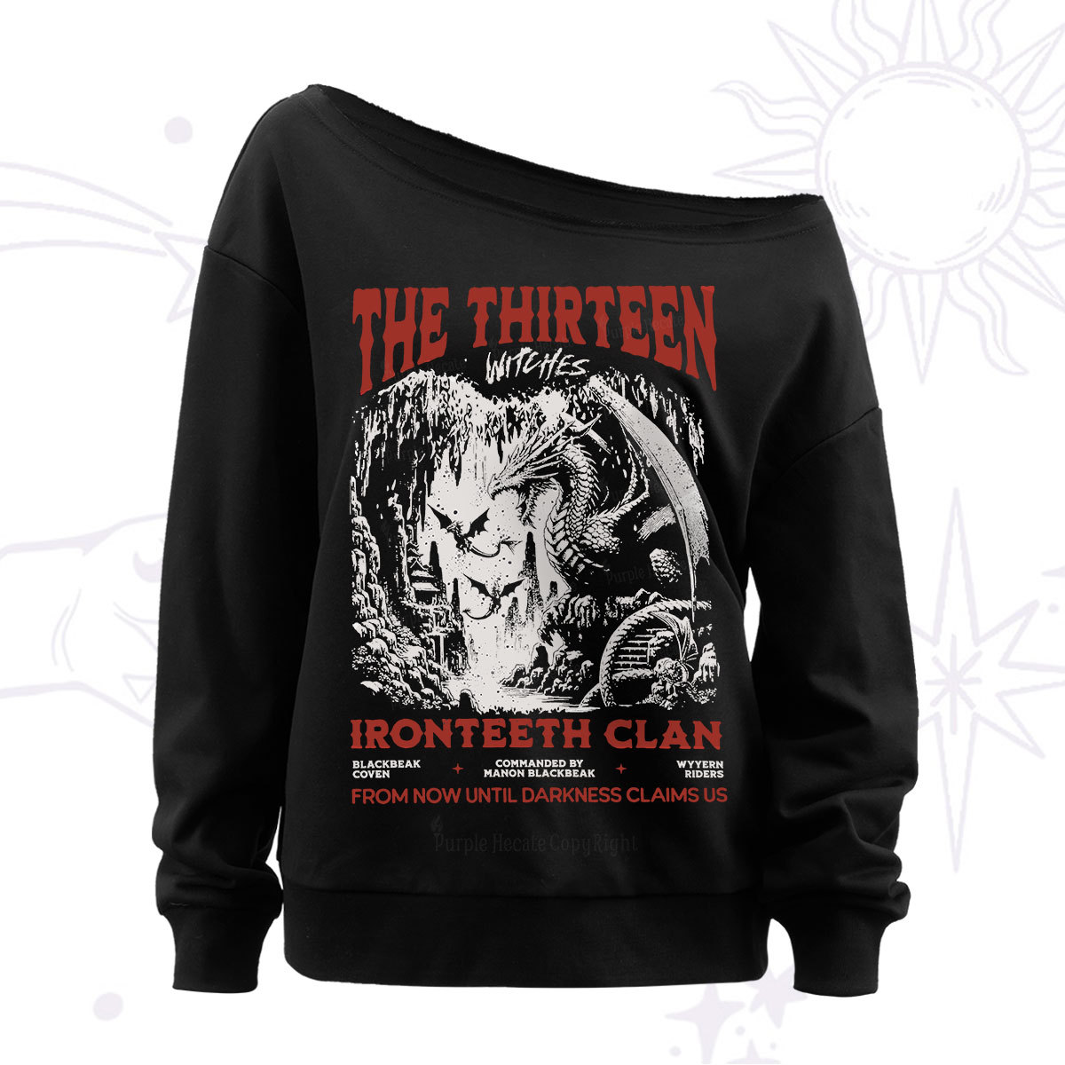 Purplehecate Thirteen Winged Sisters Off The Shoulder Sweat