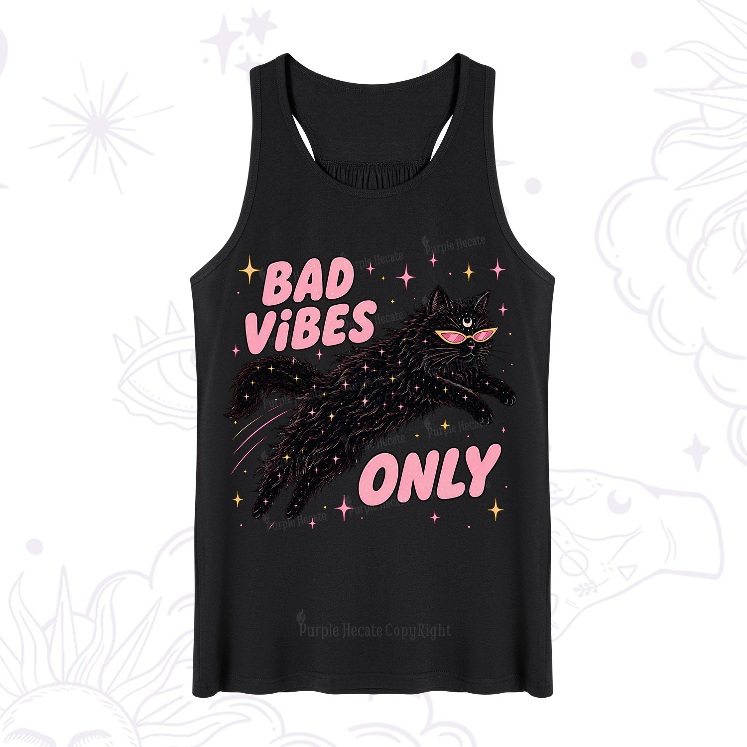 Purplehecate Black Cat Vibes Only Tank