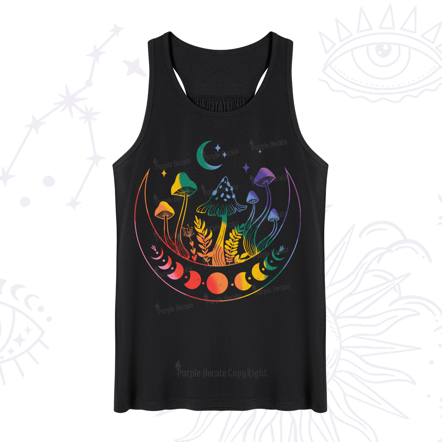 Purplehecate Pride Mushroom Rainbow Tank