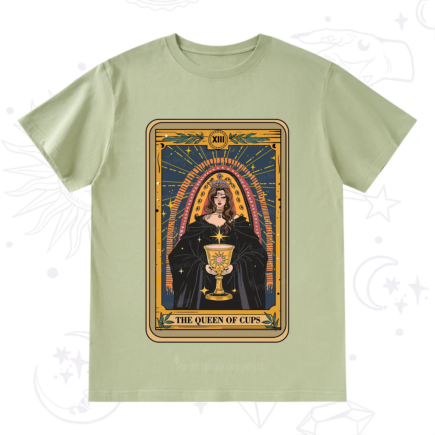 Purplehecate The Queen of Cups Tarot T-Shirt