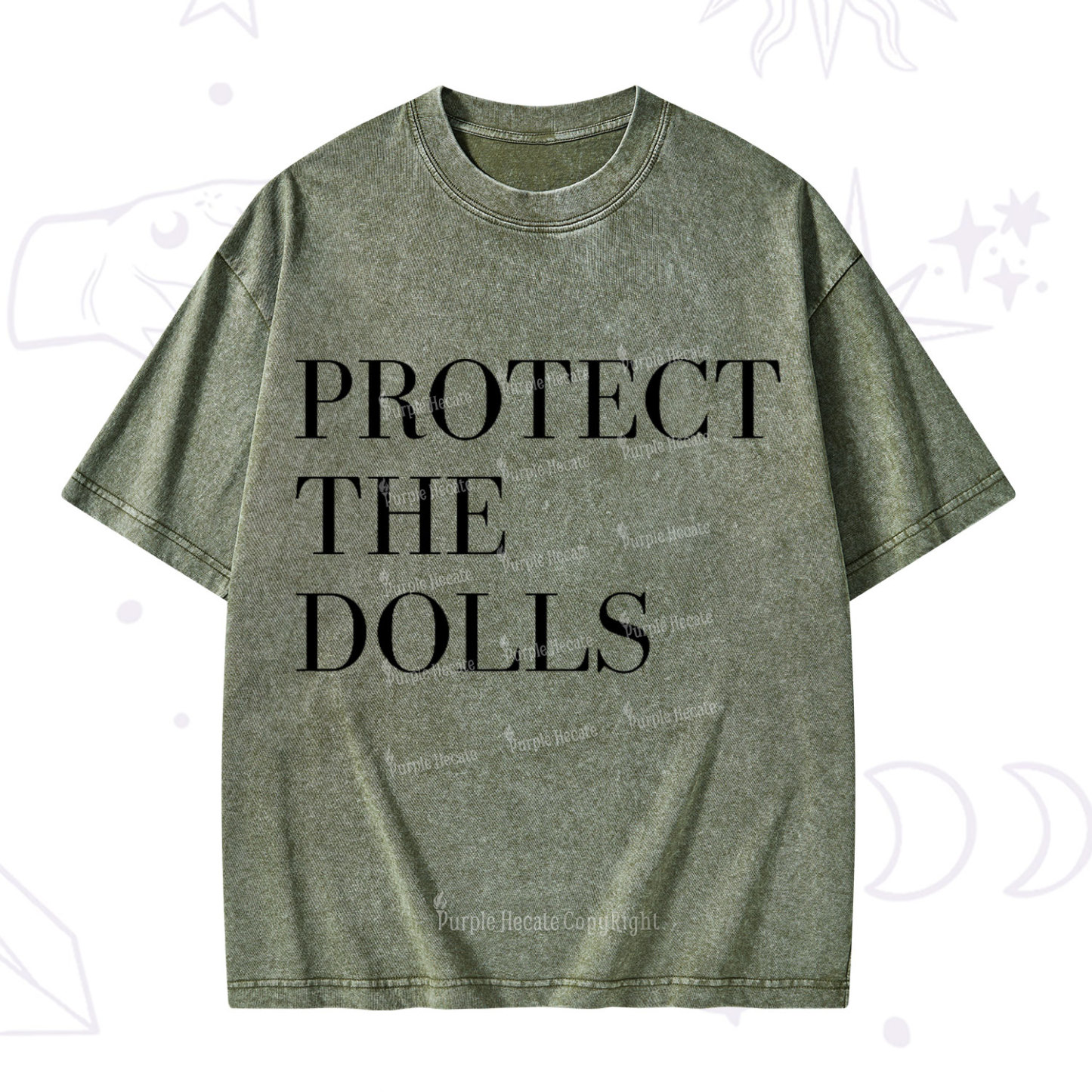 Purplehecate Protect The Dolls Washed T-Shirt