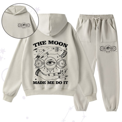 Purplehecate Funny The Moon Made Me Do It Fleece Hoodie Suit
