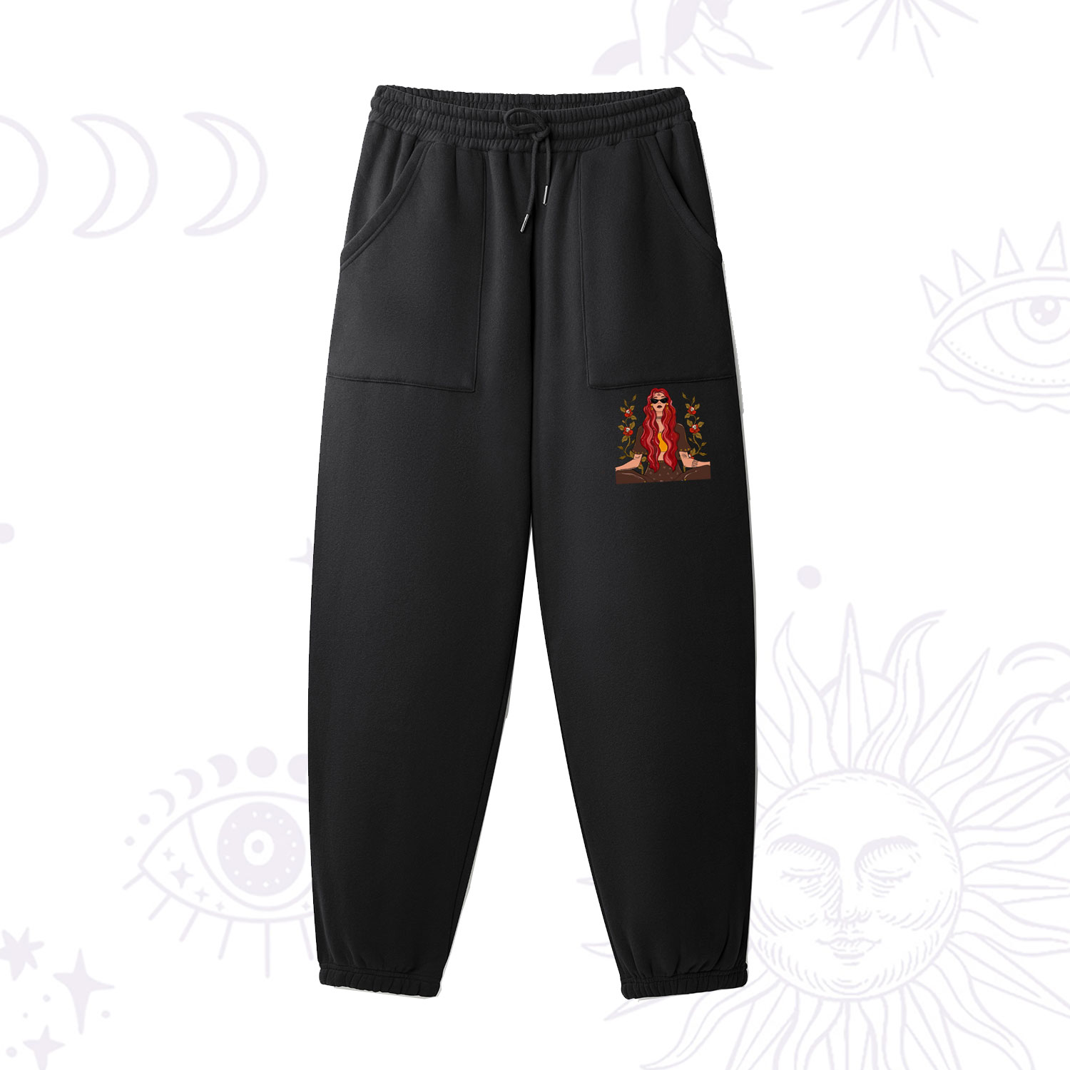 Purplehecate The Stay Wild Moon Child Oracle Card Fleece Sweatpants