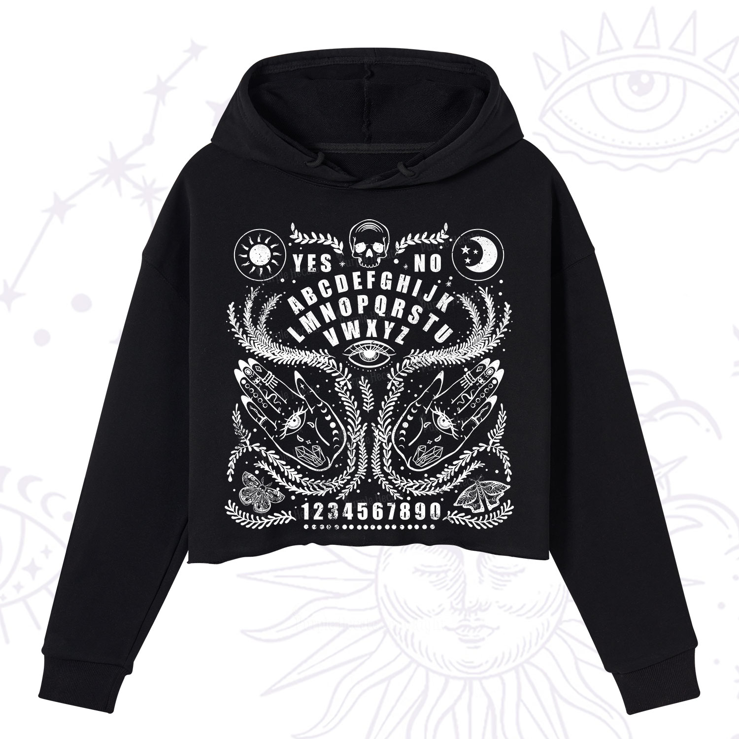 Purplehecate Ouija Spirit Board Crop Hoodie