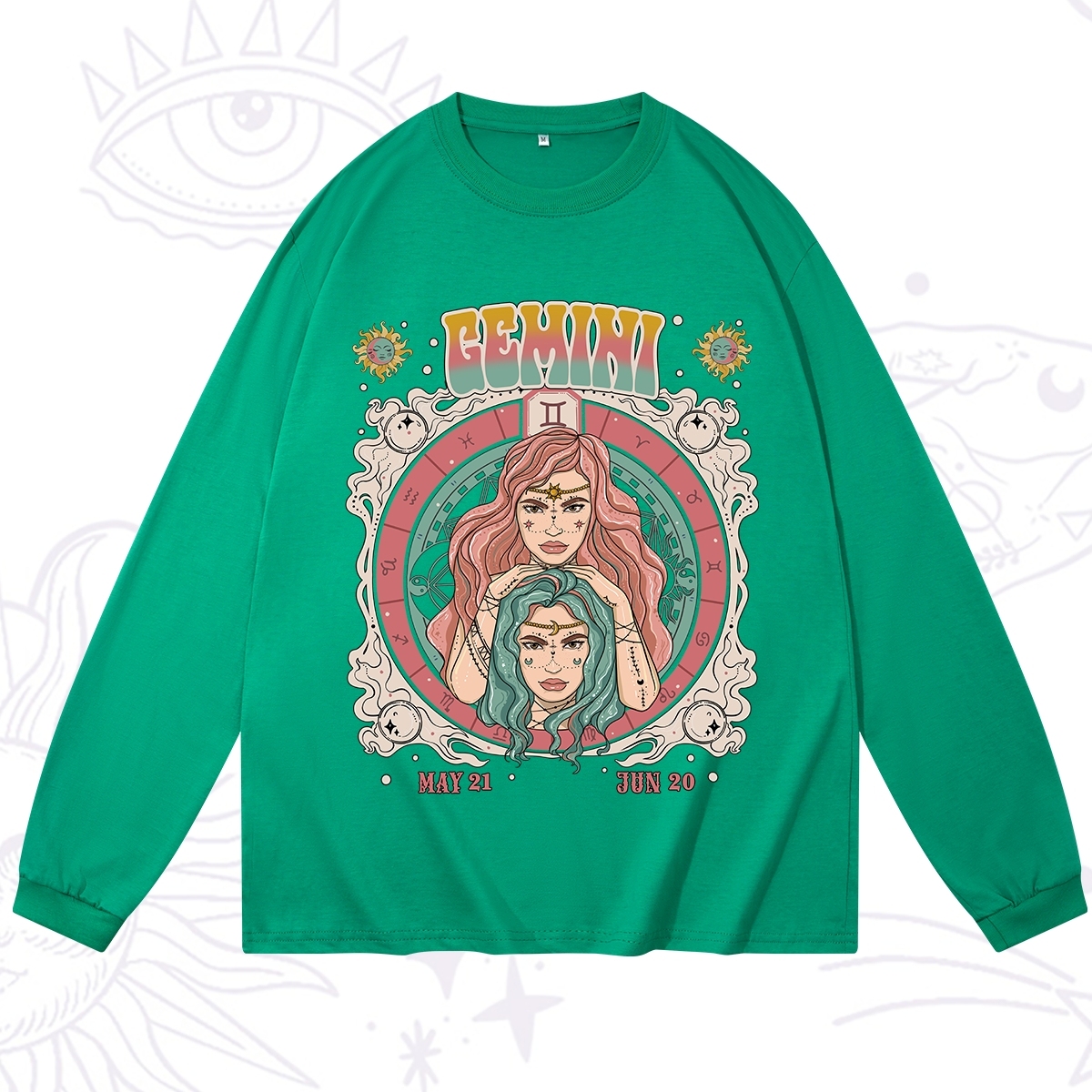 Purplehecate Gemini Cosmic Zodiac Long Sleeve T-Shirt