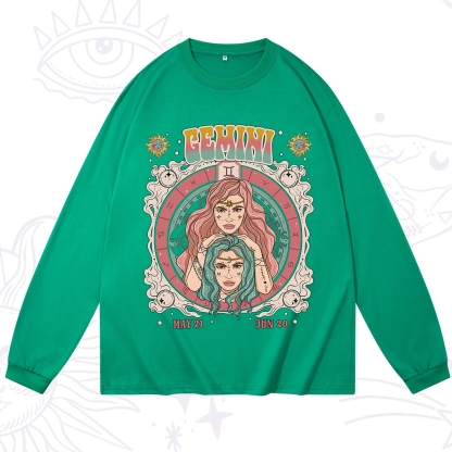 Purplehecate Gemini Cosmic Zodiac Long Sleeve T-Shirt