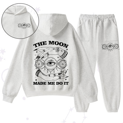 Purplehecate Funny The Moon Made Me Do It Fleece Hoodie Suit