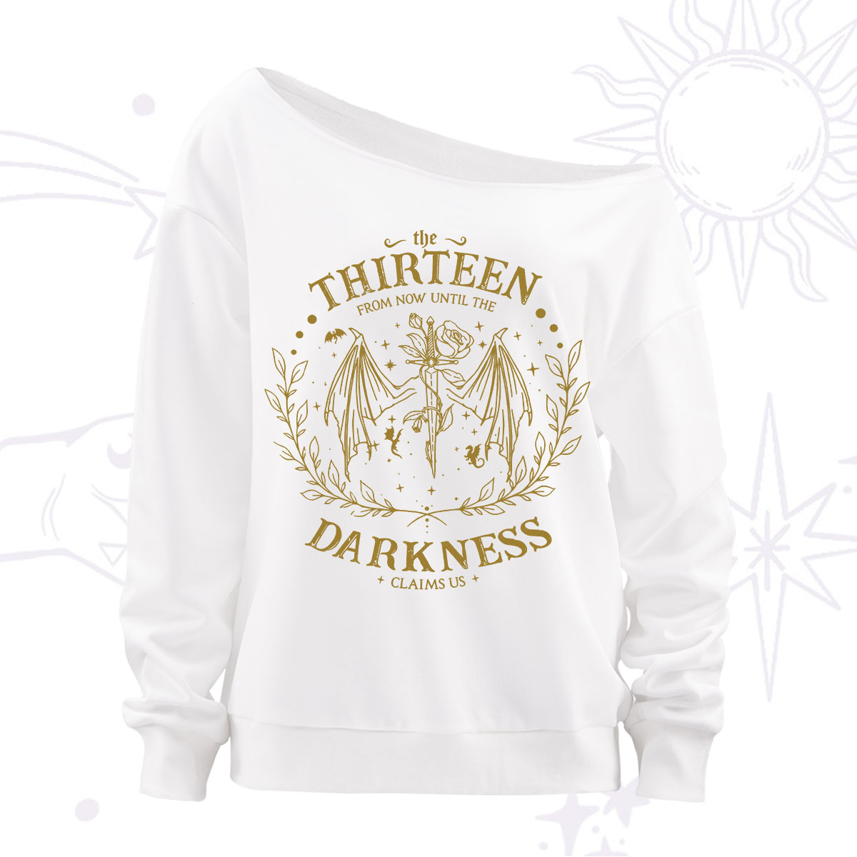 Purplehecate From Darkness Claim Us Off The Shoulder Sweatshirt