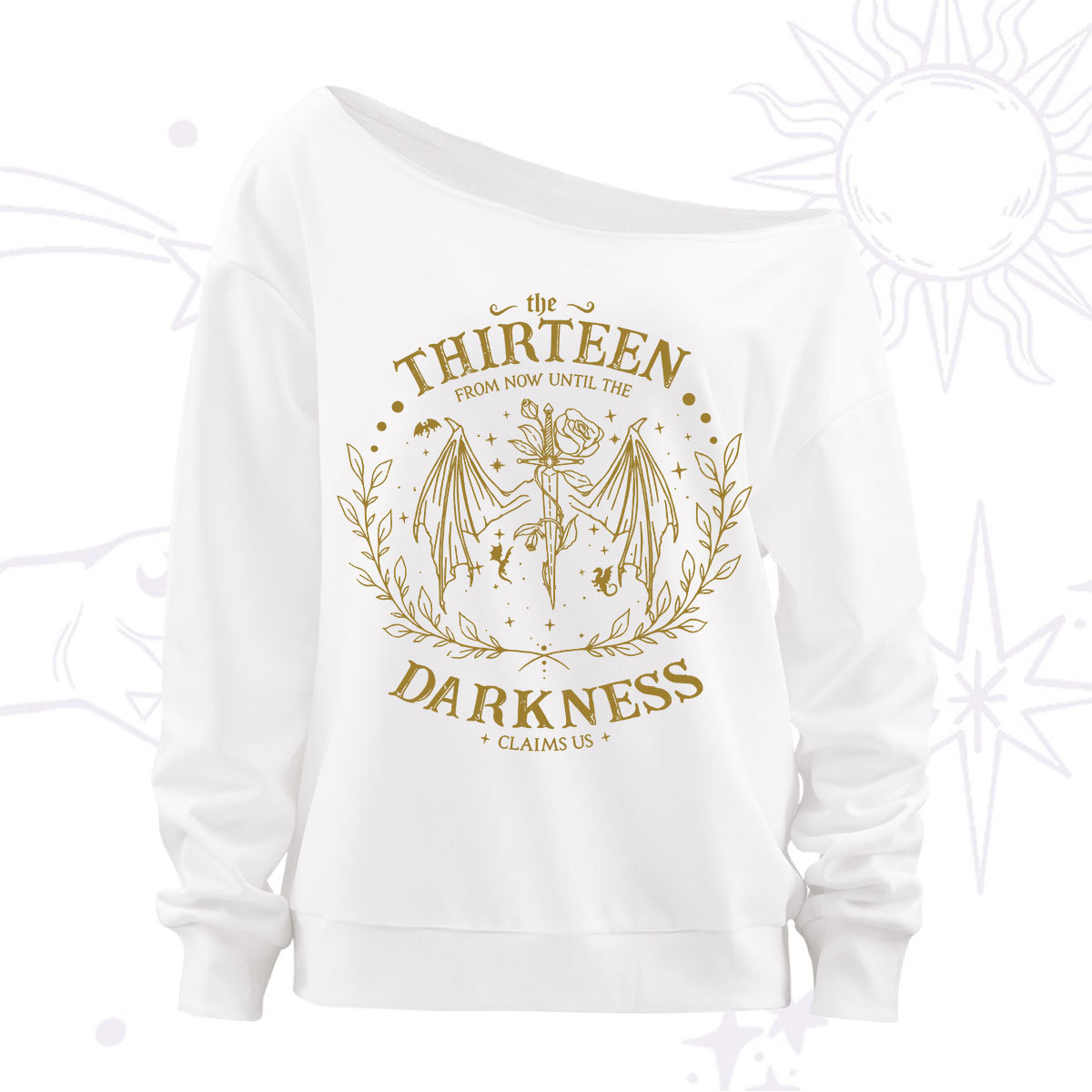 Purplehecate From Darkness Claim Us Off The Shoulder Sweatshirt