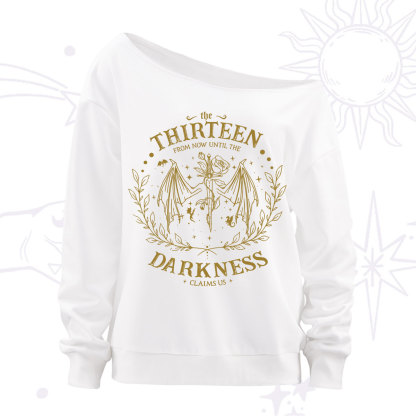 Purplehecate From Darkness Claim Us Off The Shoulder Sweatshirt