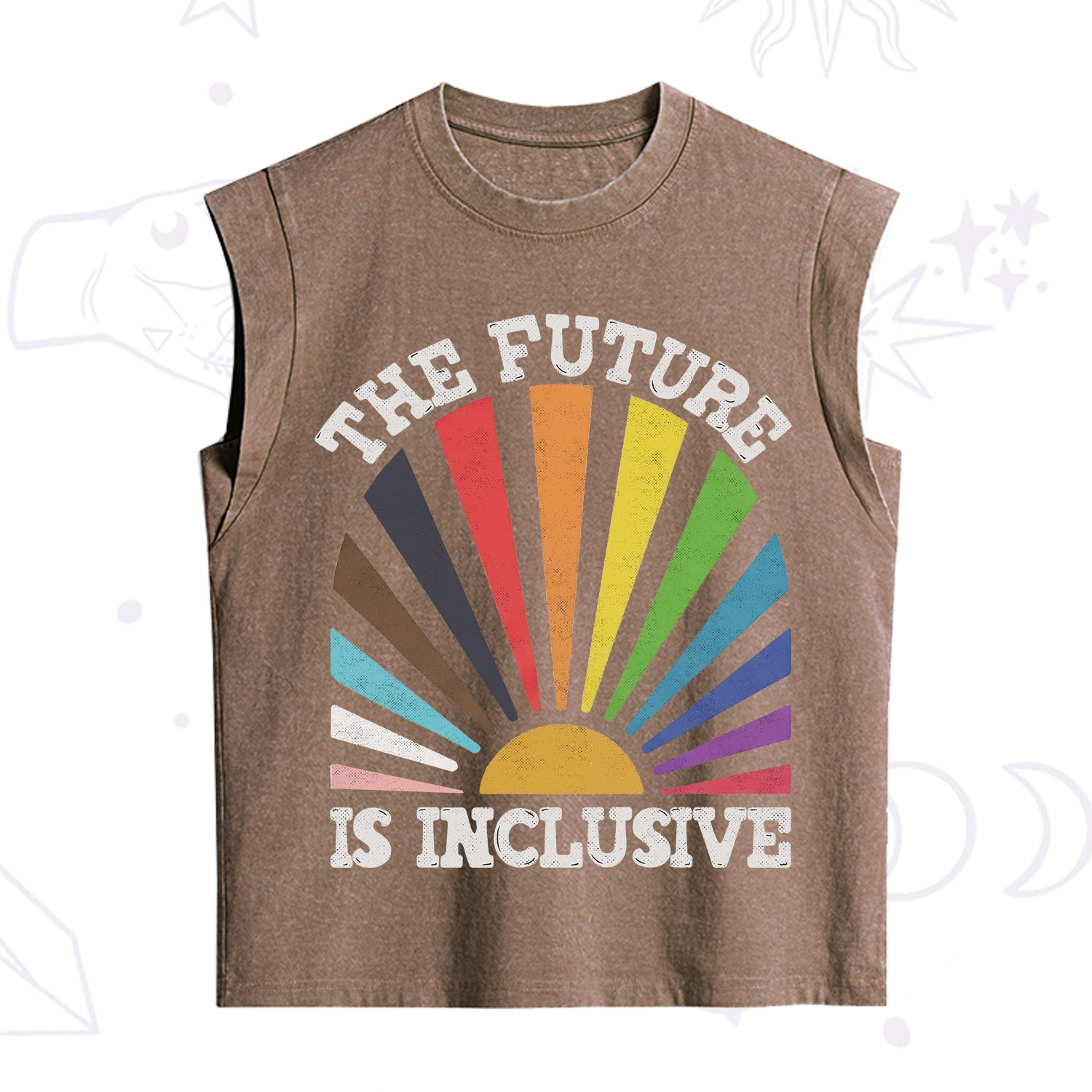 Purplehecate The Future Is Inclusive Rainbow Vintage Washed Tank