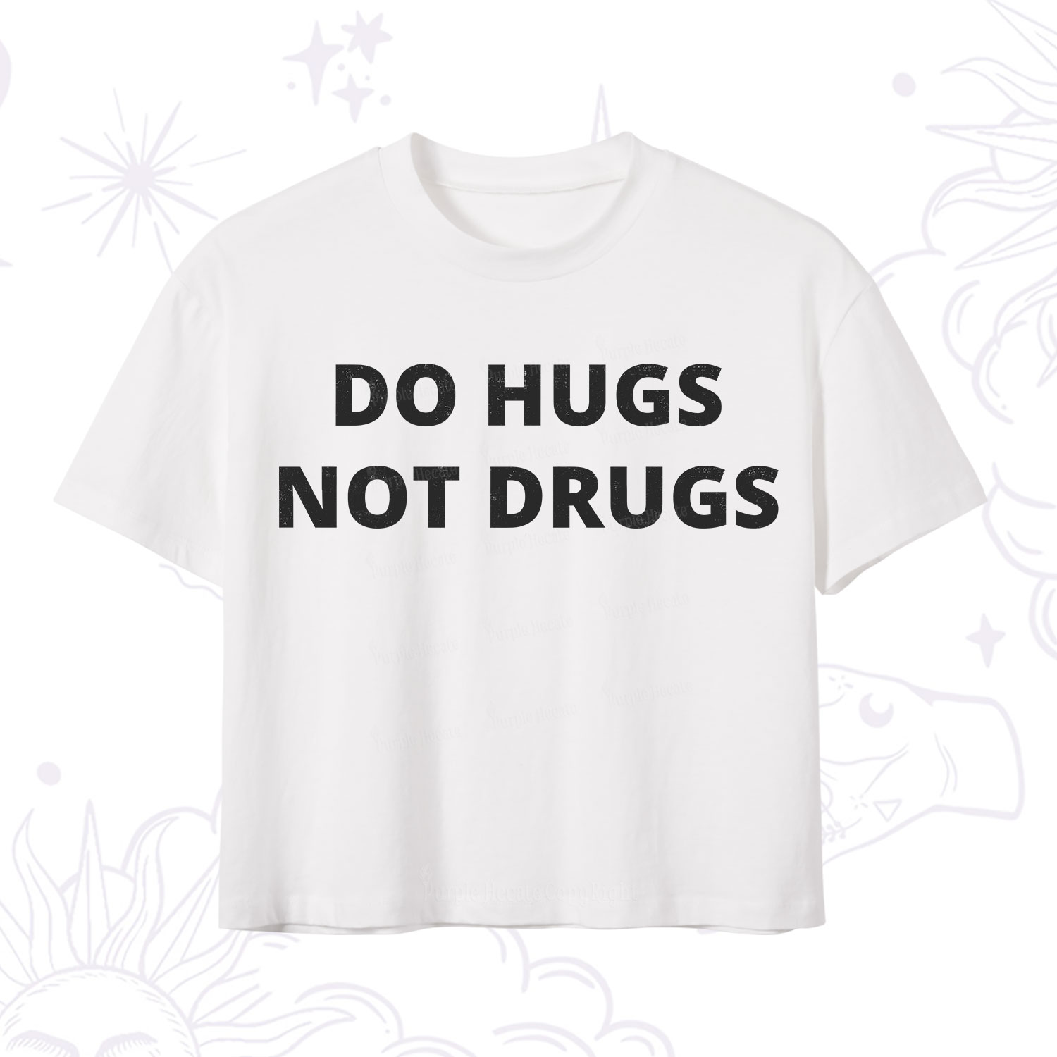 Purplehecate Do Hugs Not Drugs Crop T-Shirt