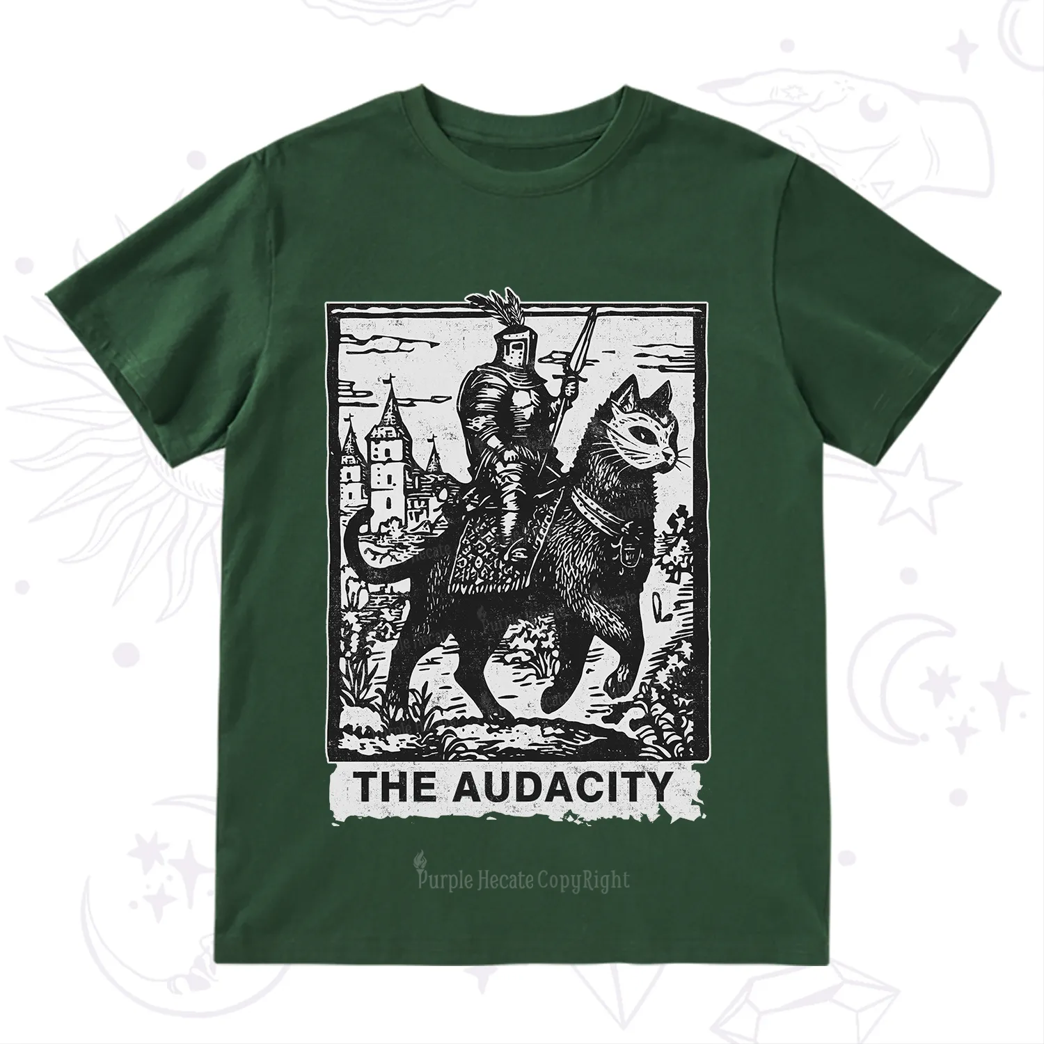 Purplehecate The Audacity Knight Cat T-Shirt