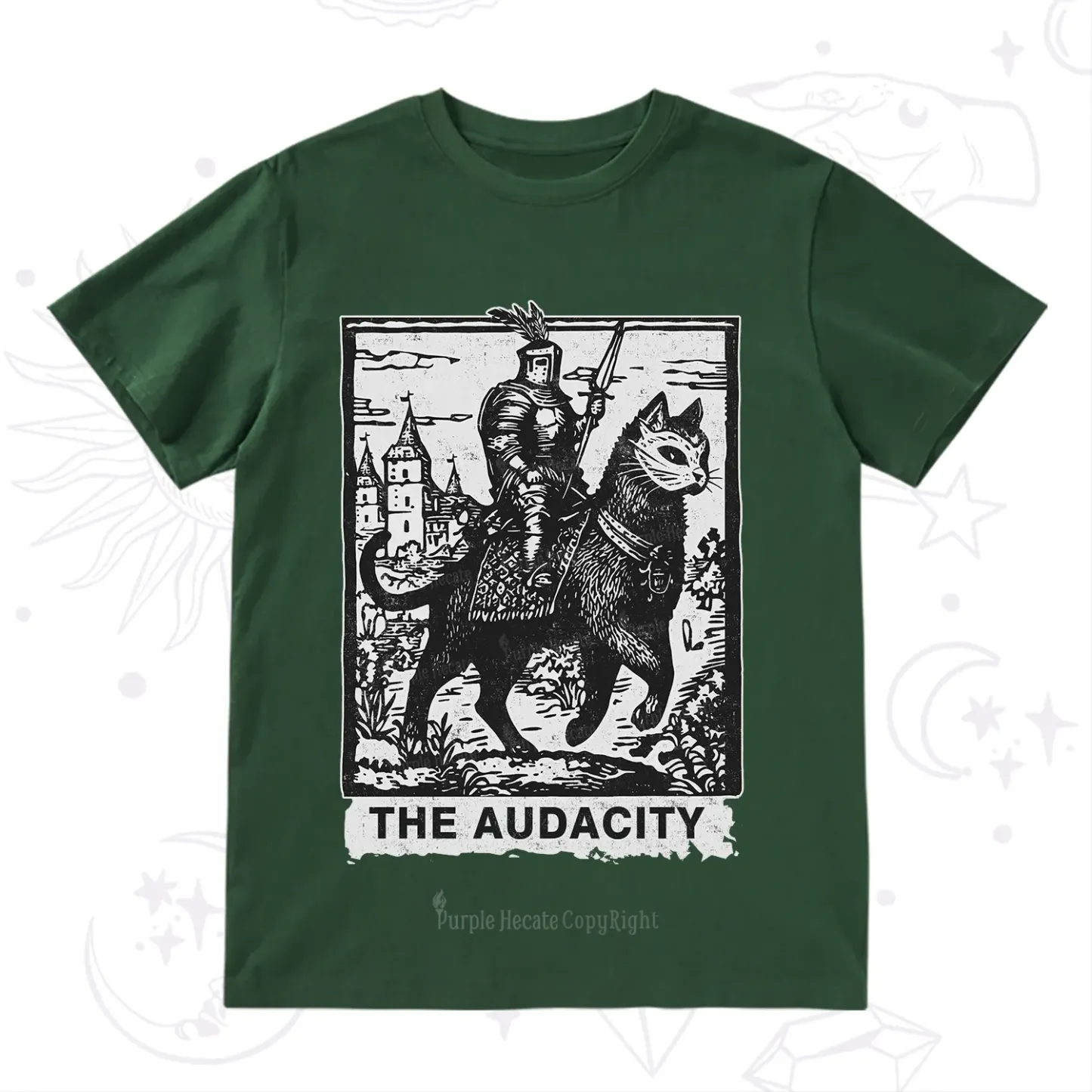 Purplehecate The Audacity Knight Cat T-Shirt