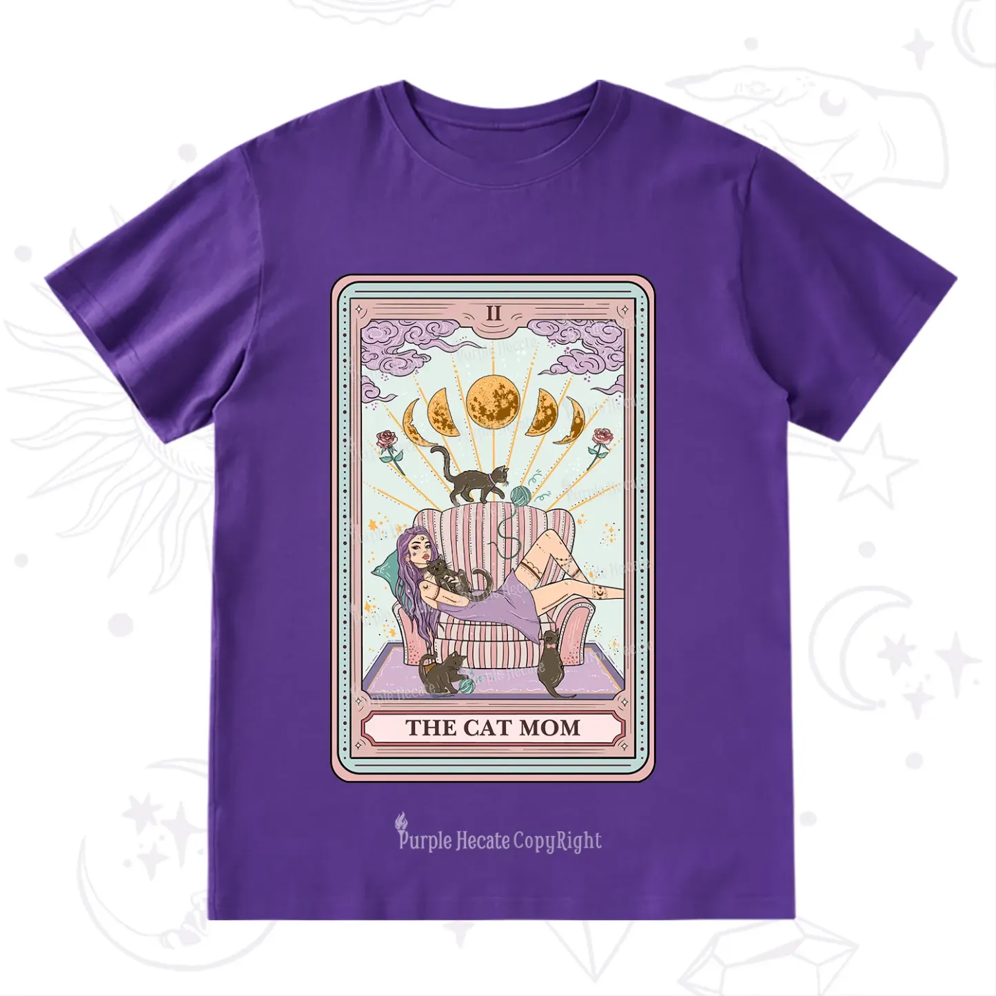 Purplehecate The Cat Mom Tarot T-Shirt