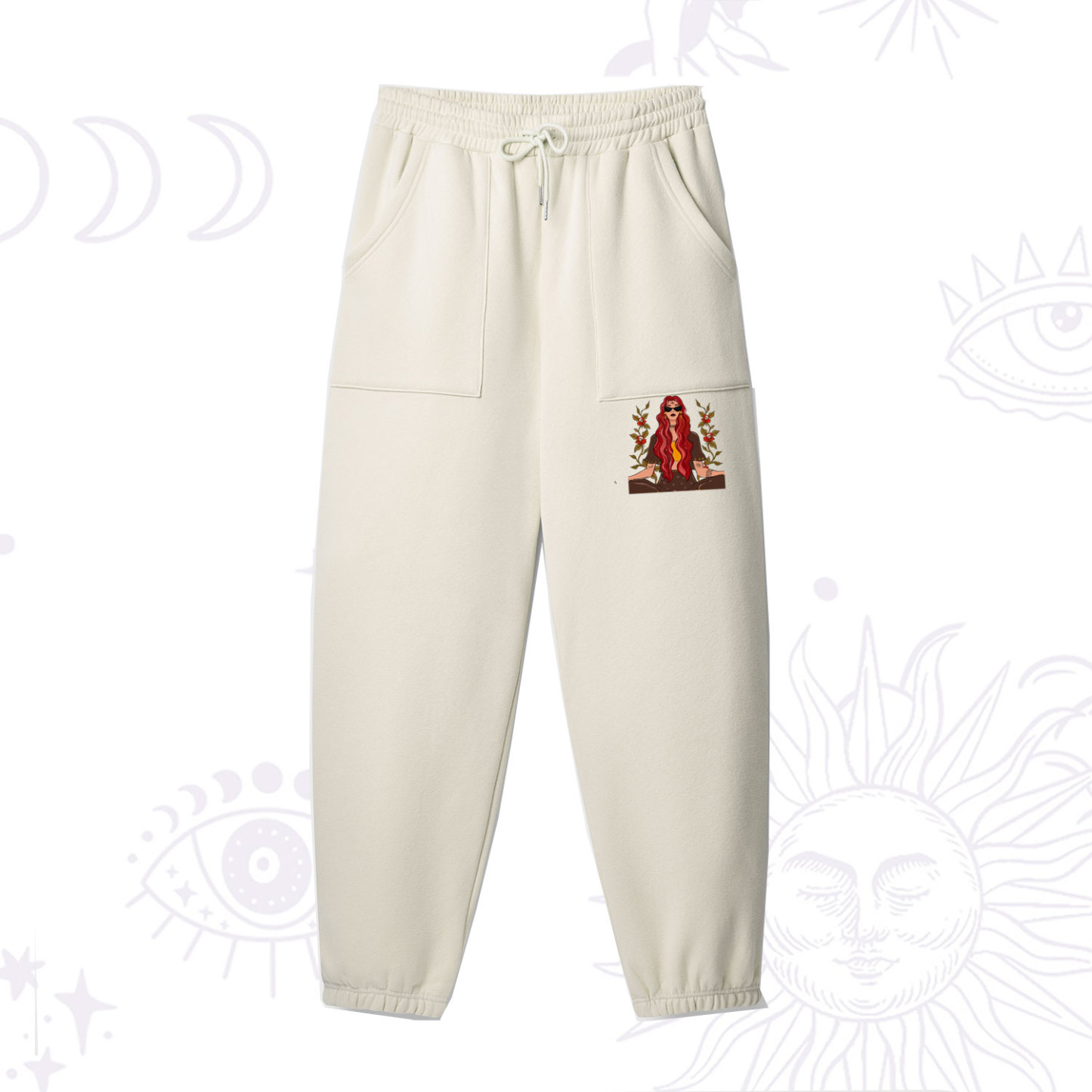 Purplehecate The Stay Wild Moon Child Oracle Card Fleece Sweatpants