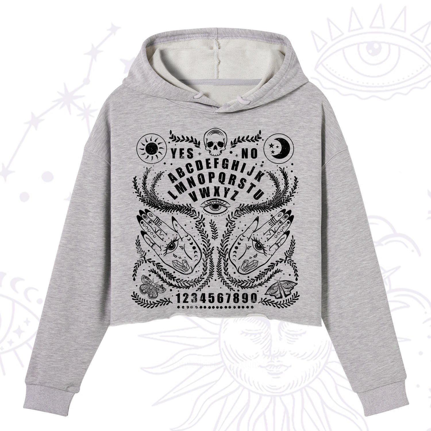 Purplehecate Ouija Spirit Board Crop Hoodie