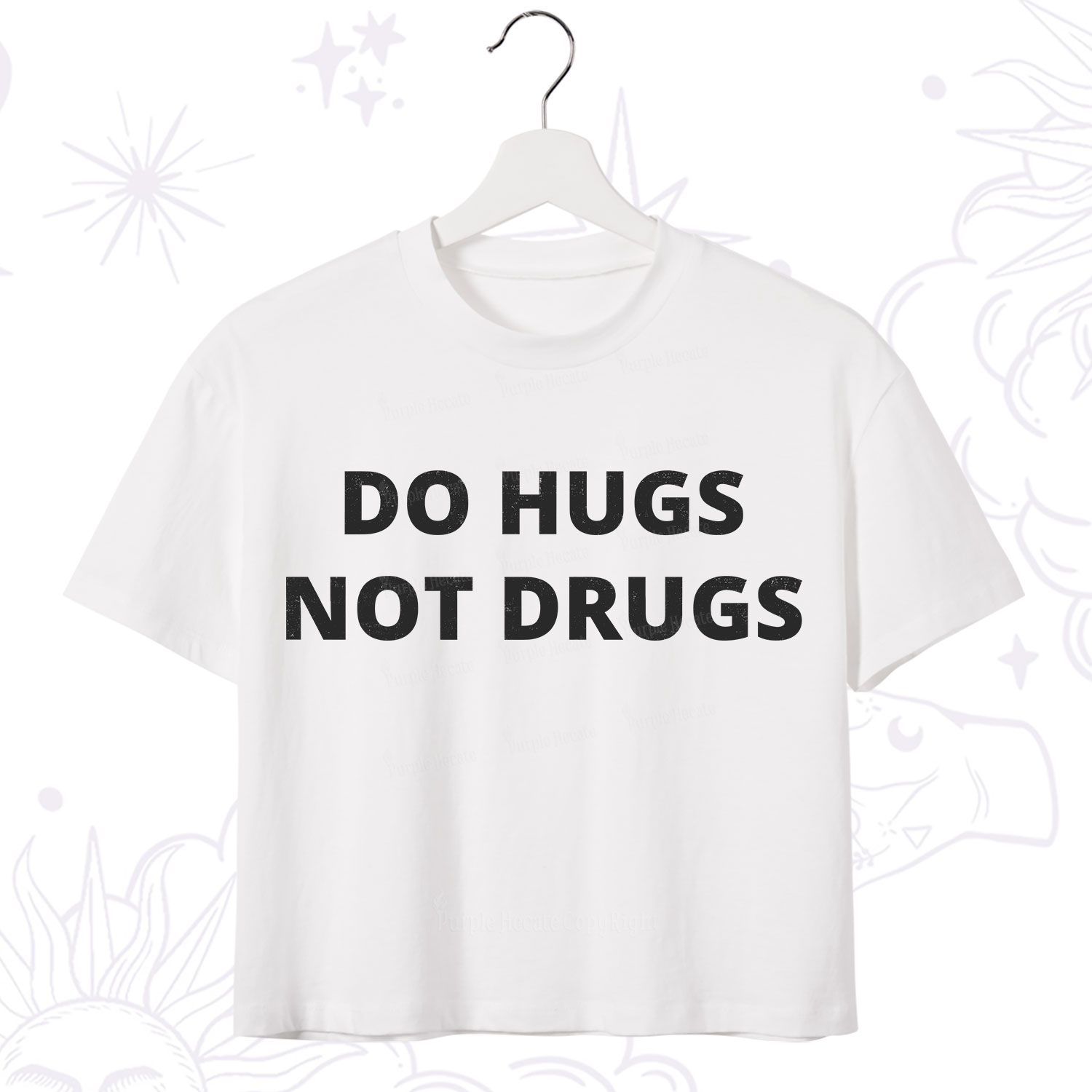 Purplehecate Do Hugs Not Drugs Crop T-Shirt