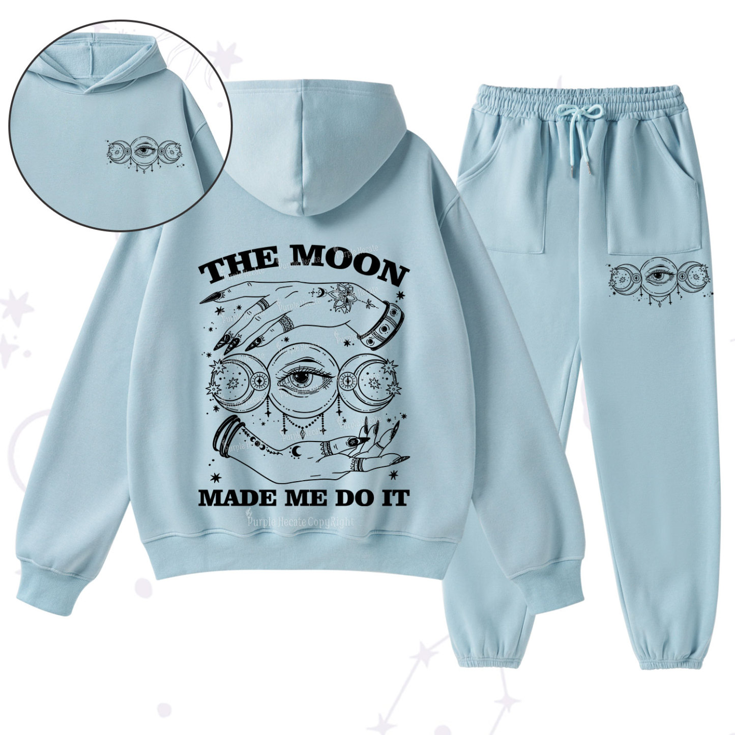 Purplehecate Funny The Moon Made Me Do It Fleece Hoodie Suit
