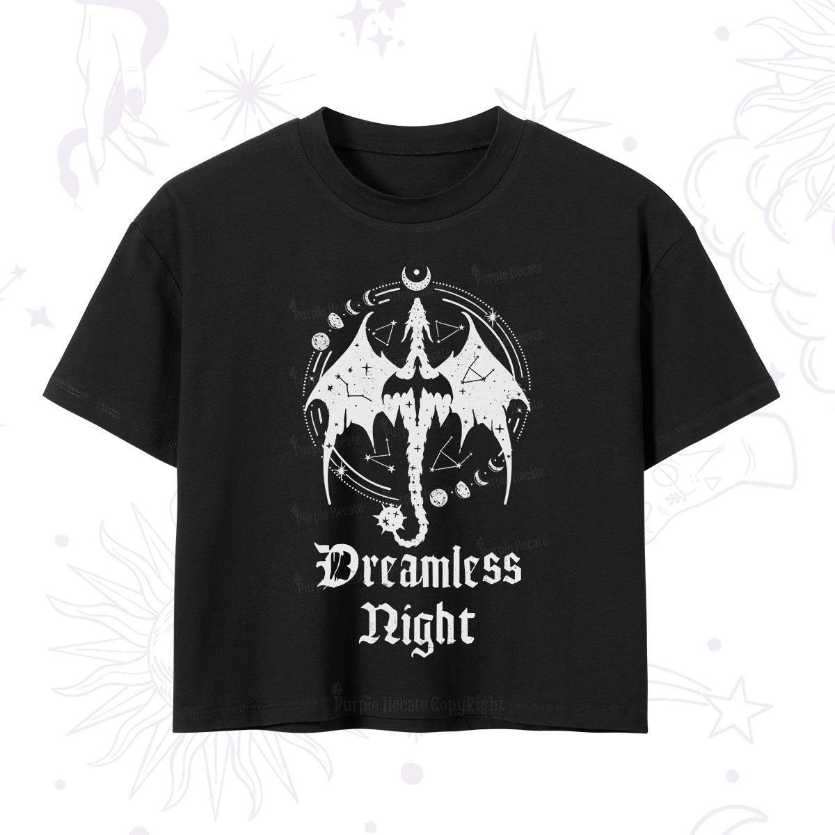 Purplehecate Dreamless Night Dragon Crop T-Shirt