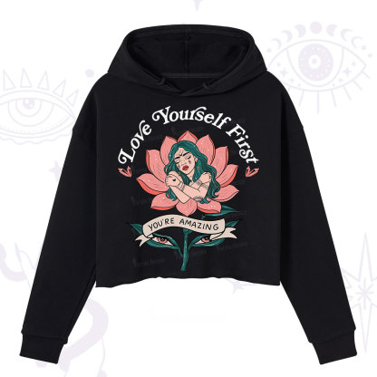 Purplehecate Love Yourself First Crop Hoodie