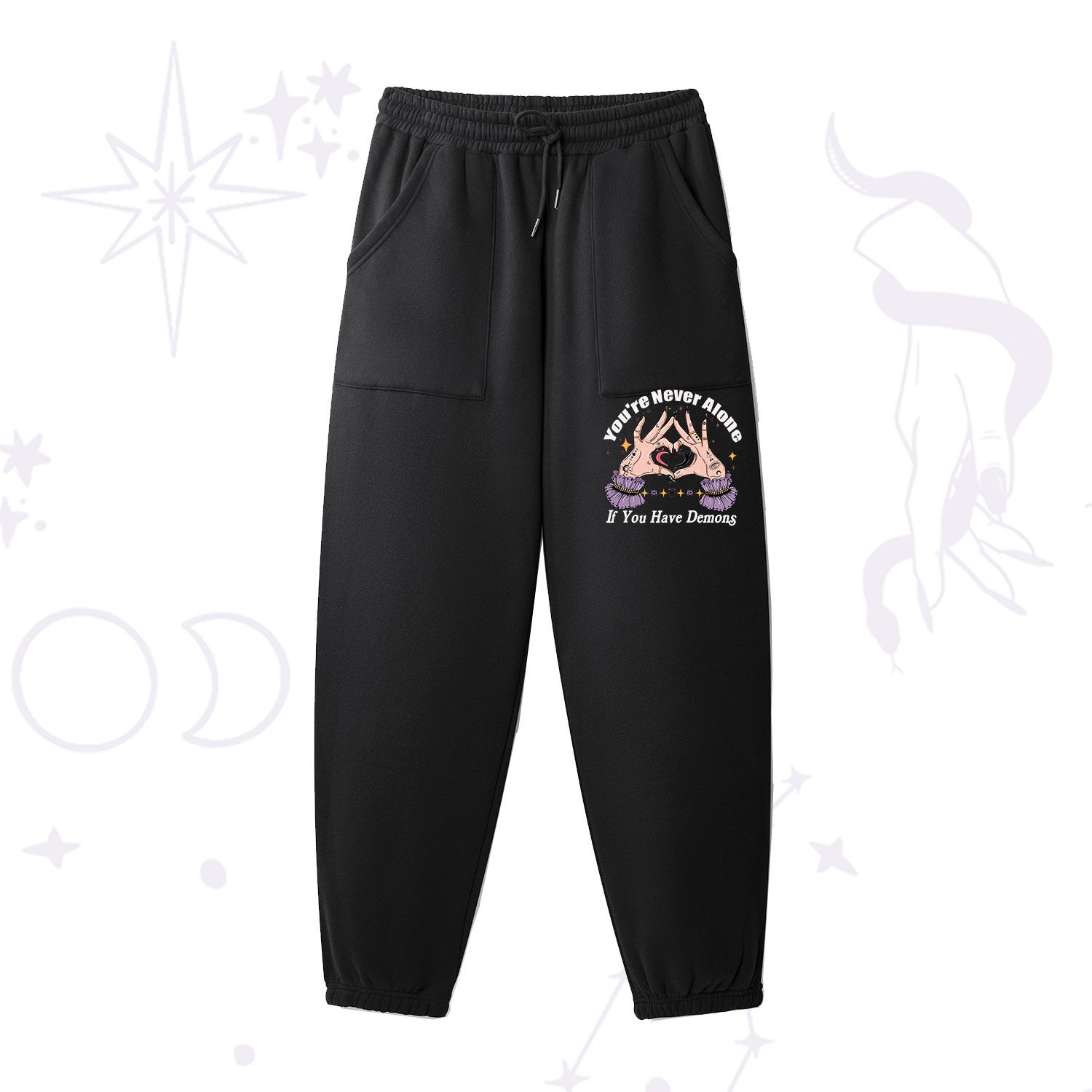 Purplehecate You're Never Alone If You Have Demons Fleece Sweatpants