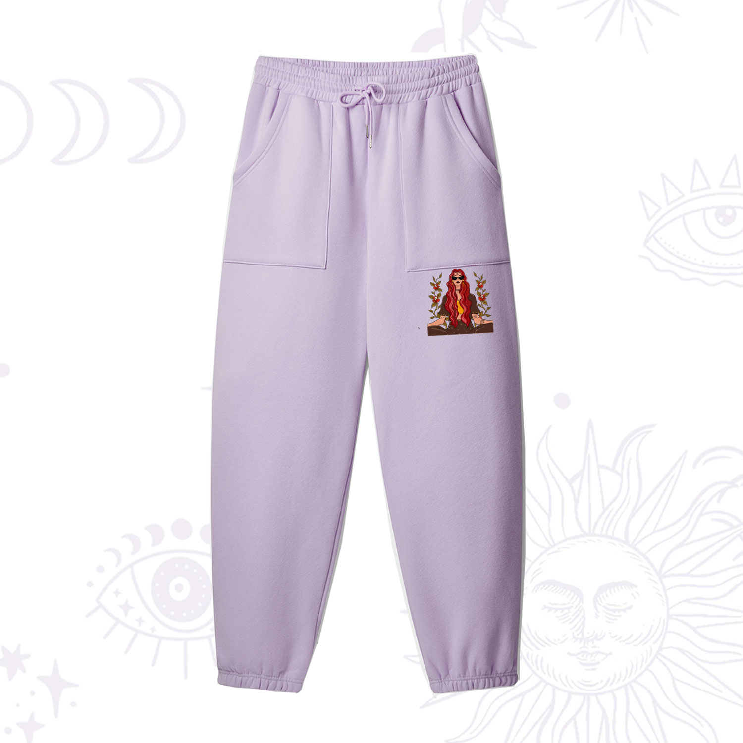 Purplehecate The Stay Wild Moon Child Oracle Card Fleece Sweatpants