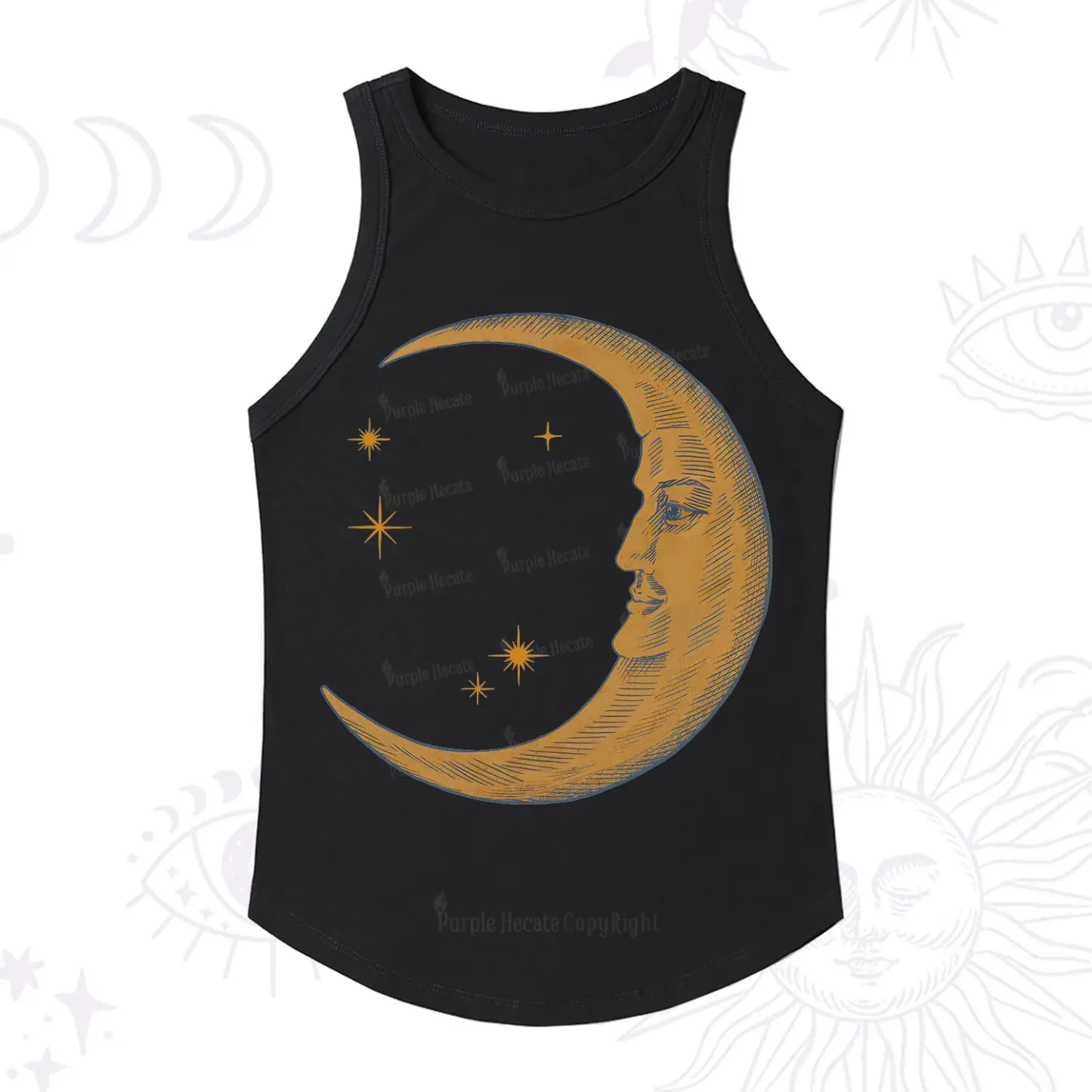 Purplehecate Celestial Moon Ribbed Tank Top