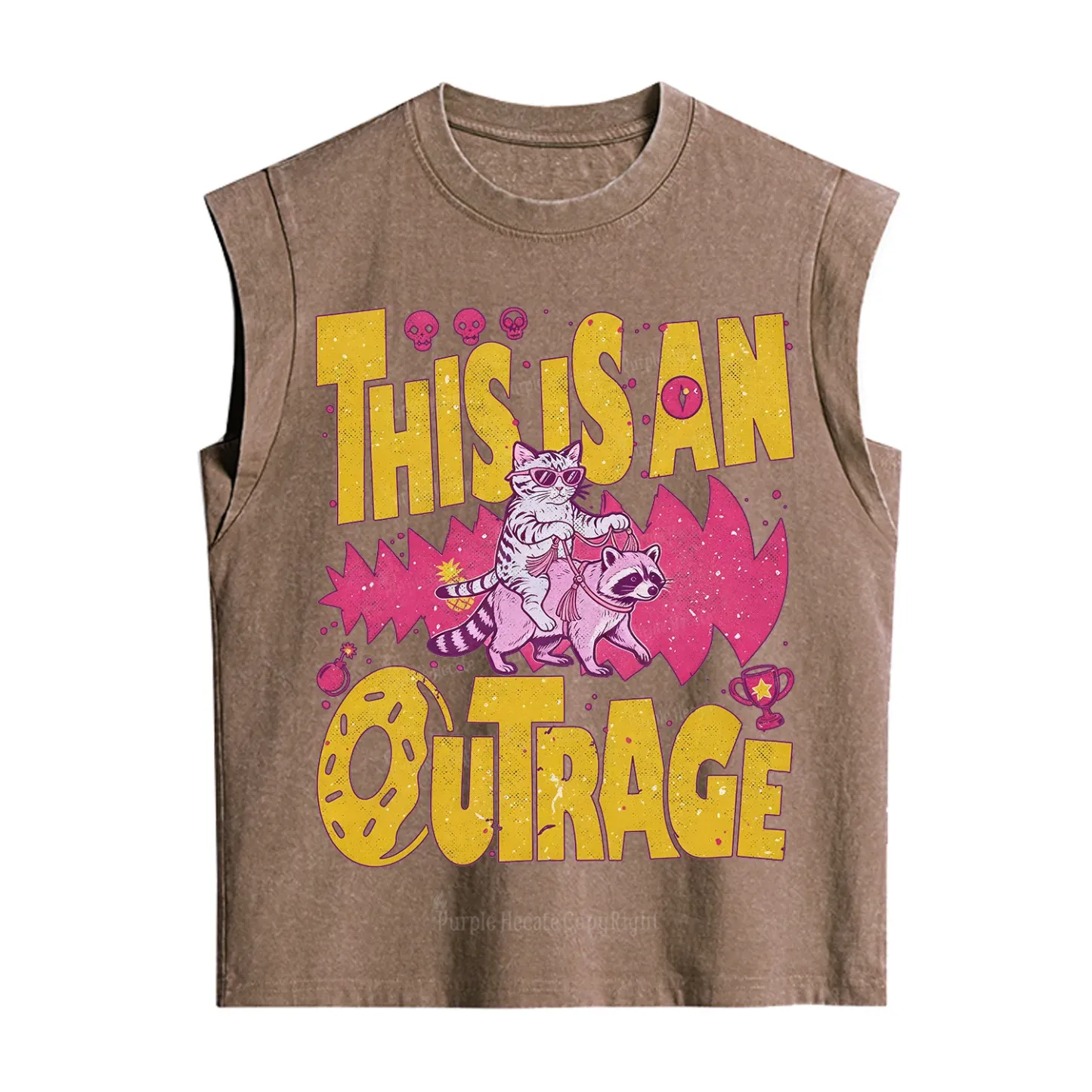 Purplehecate This Is An Outrage Angry Raccoons Vintage Washed Tank