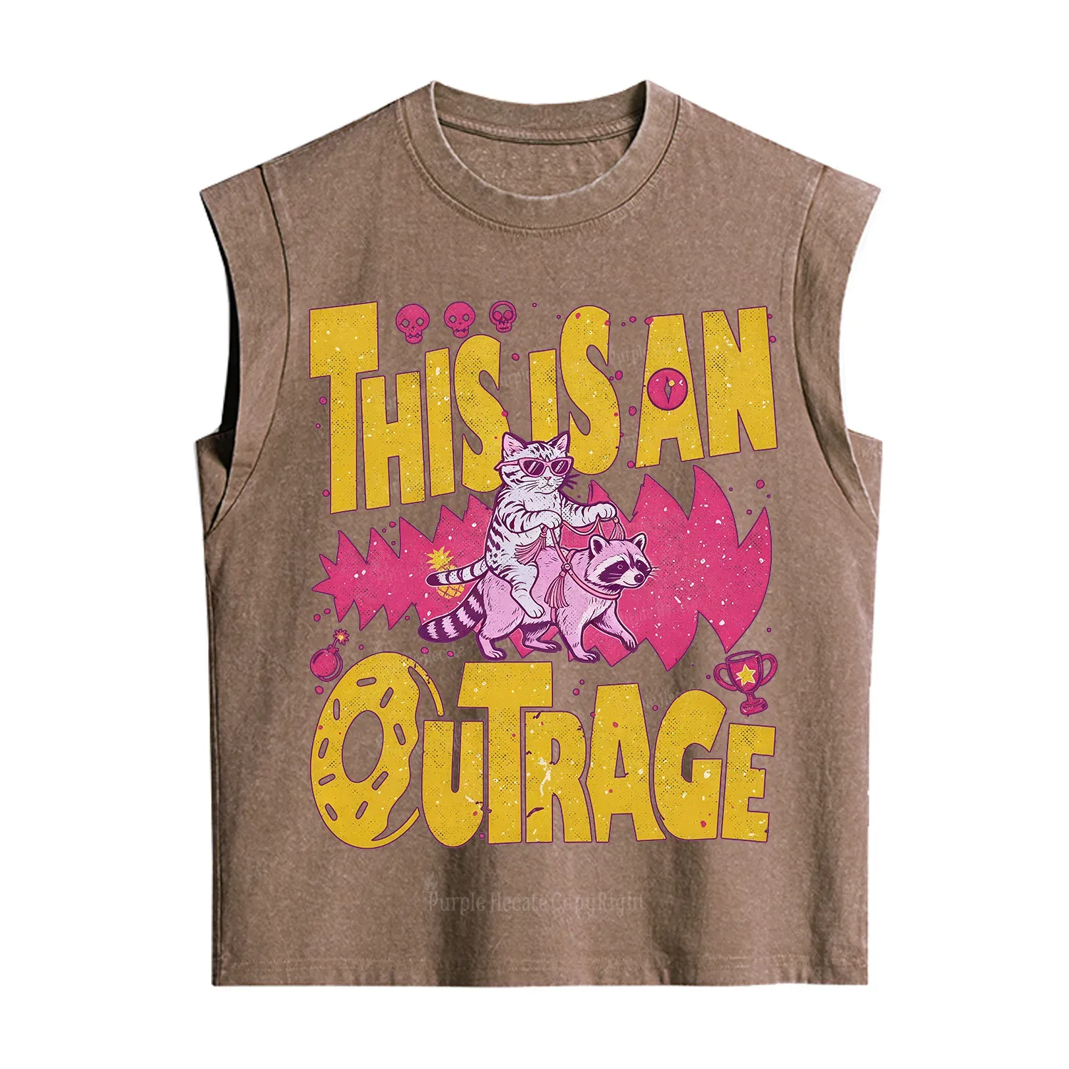 Purplehecate This Is An Outrage Angry Raccoons Vintage Washed Tank