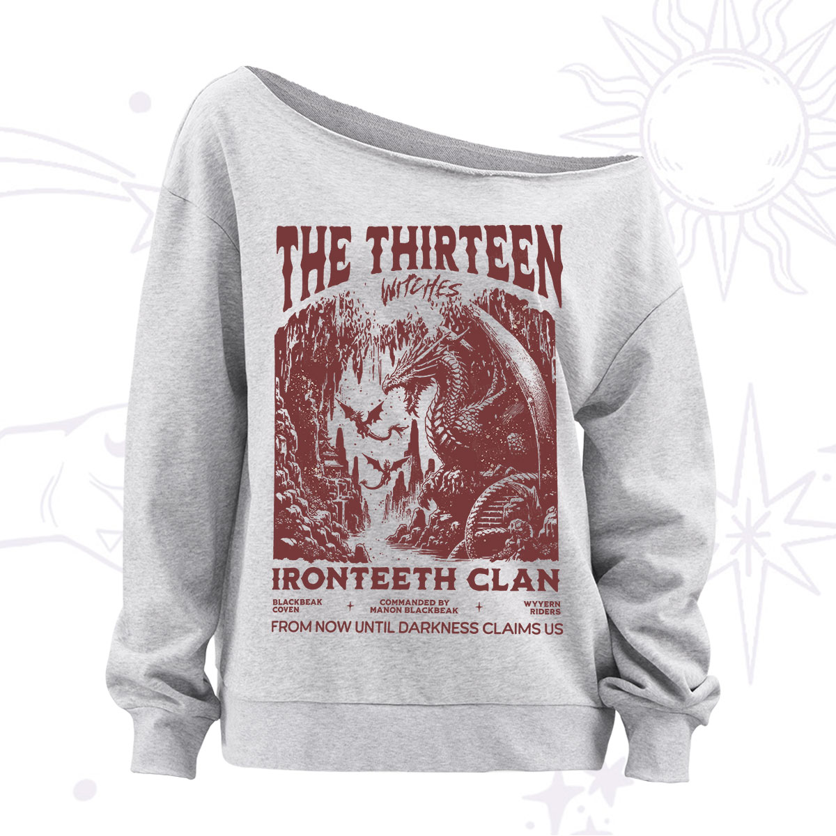 Purplehecate Thirteen Winged Sisters Off The Shoulder Sweatshirt