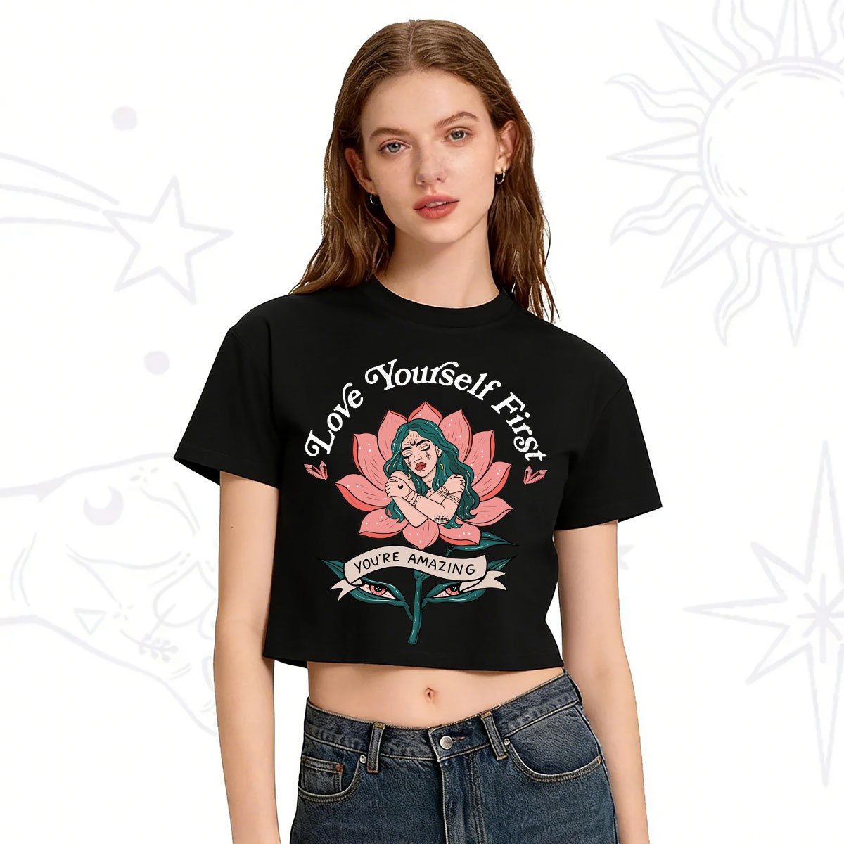 Purplehecate Love Yourself First Crop T-Shirt