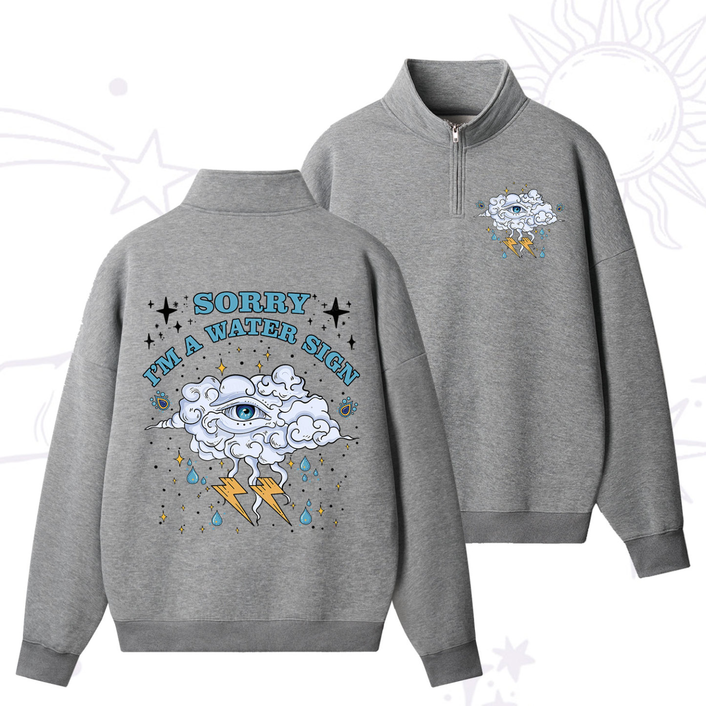 Purplehecate Sorry I'm A Water Sign Quarter Zip Fleece Sweatshirt